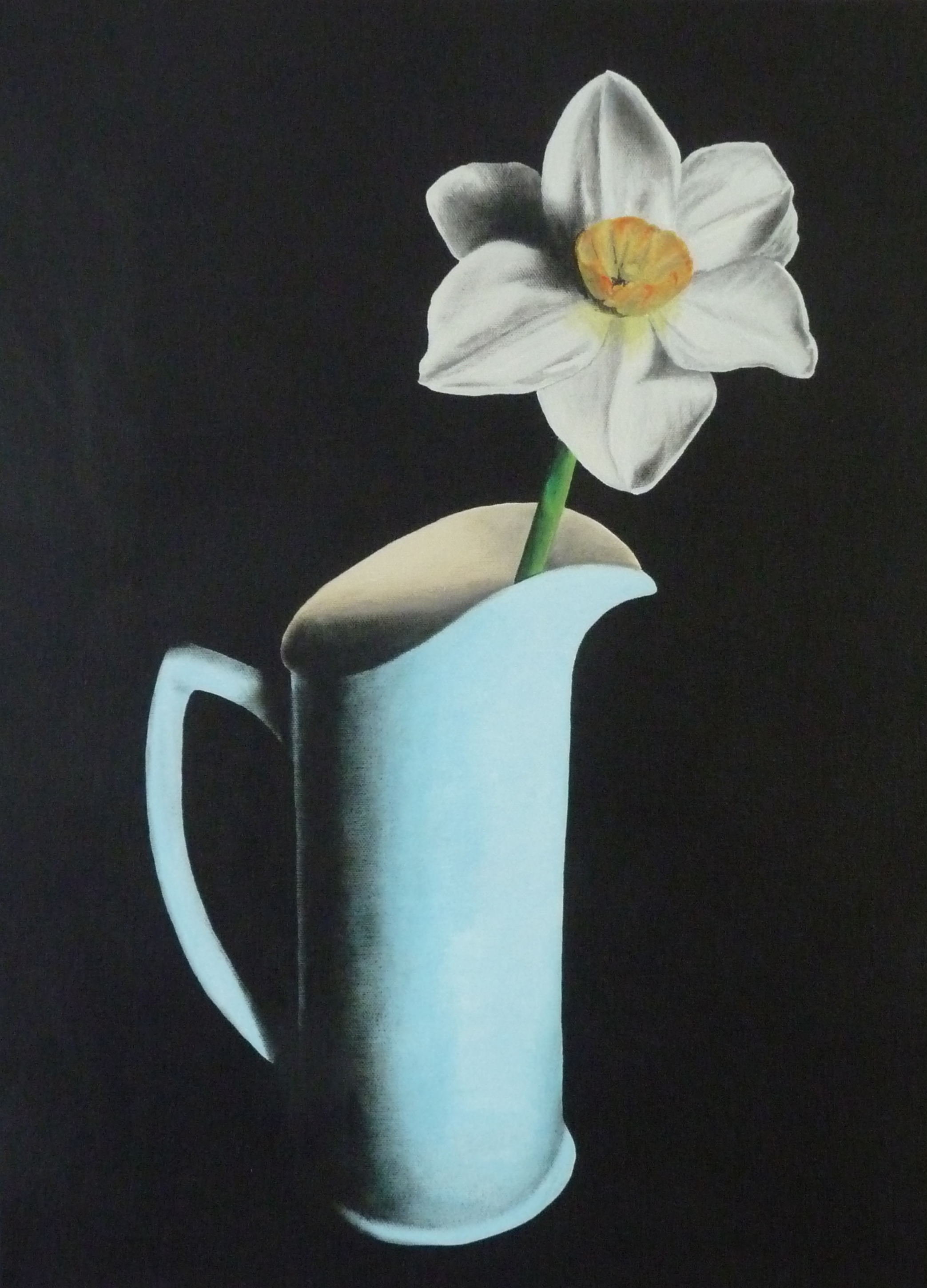 Daffodil in blue jug