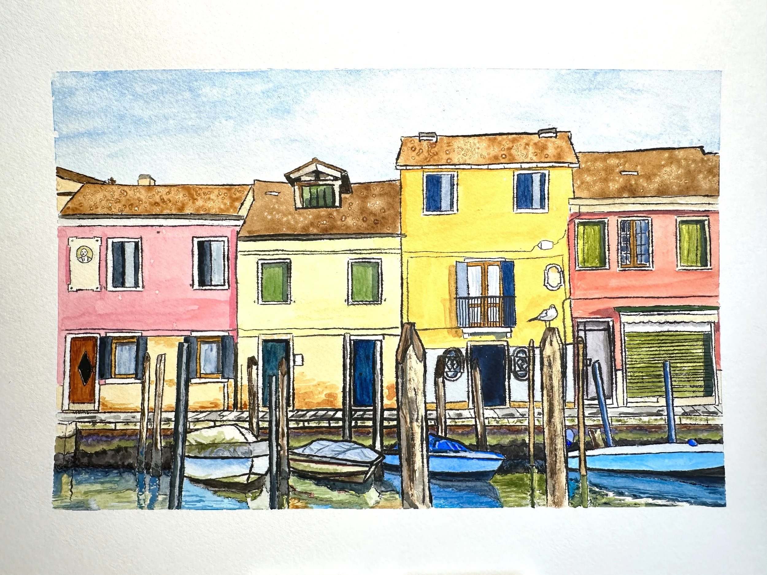 'Burano', A4 giclee limited edition fine art print