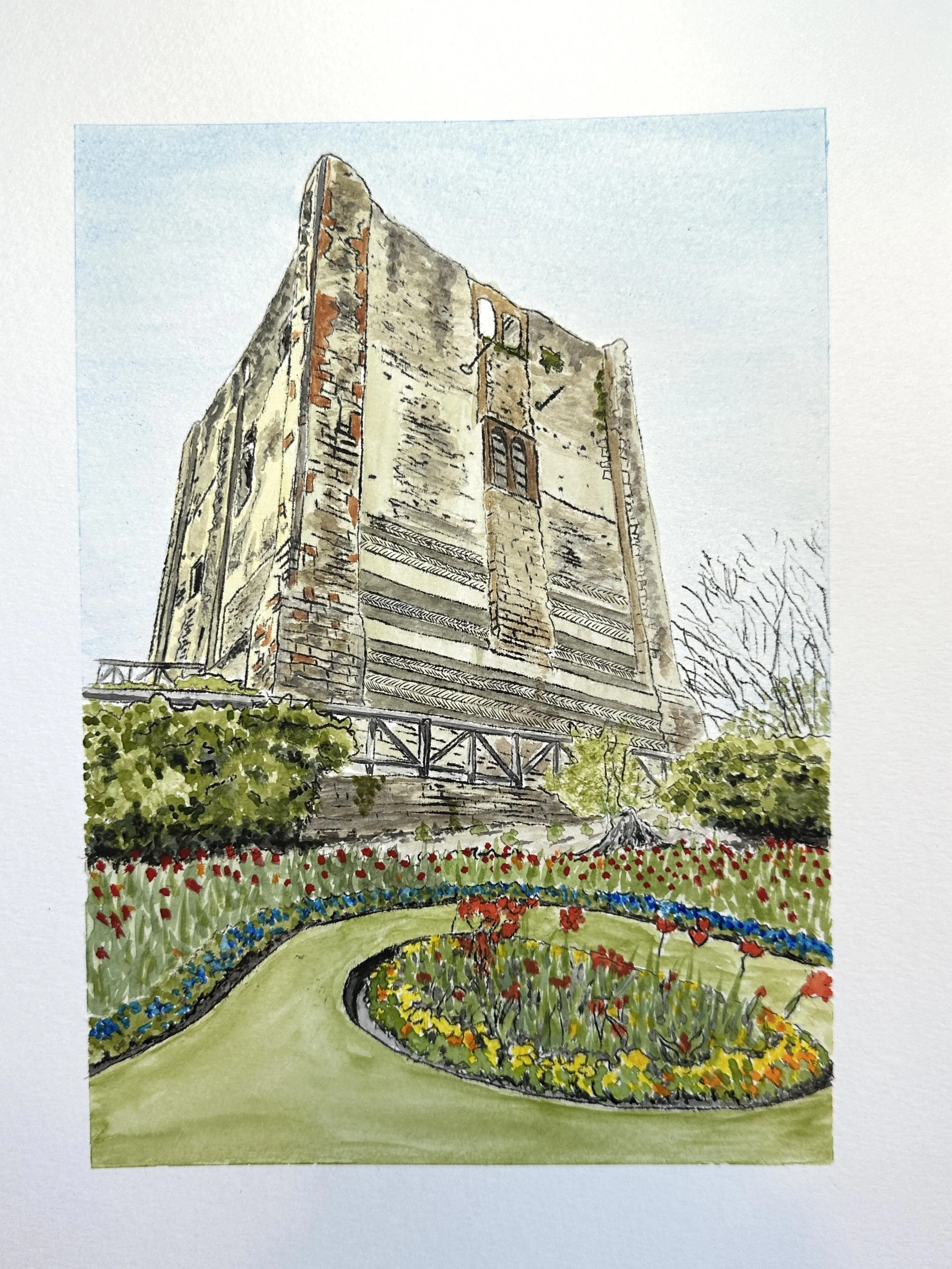 'Guildford Castle', A4 giclee print
