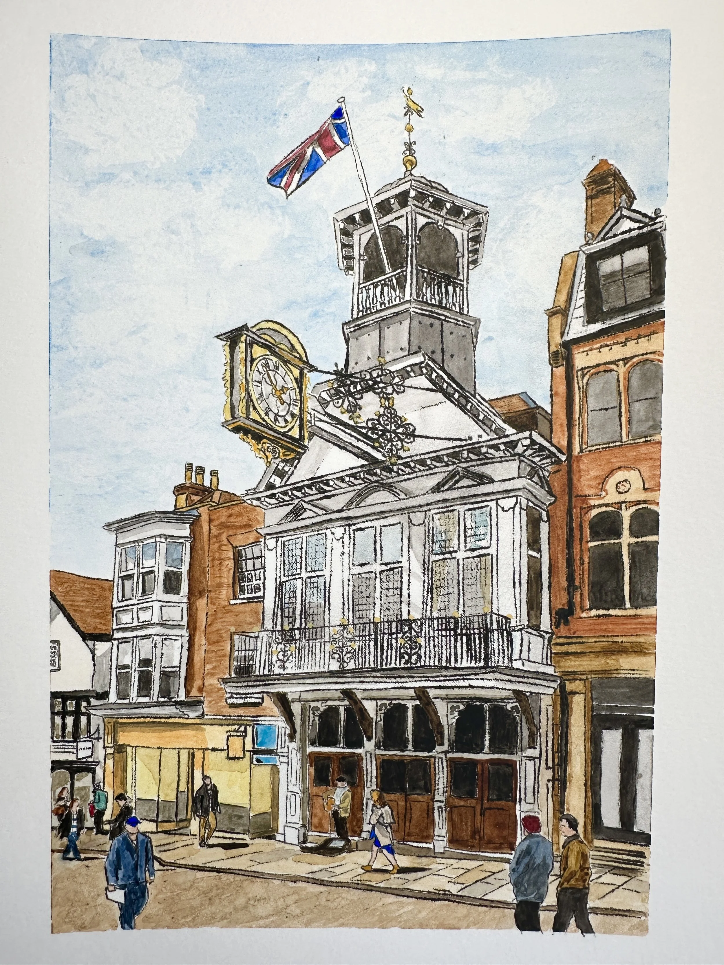 'Guildford Guildhall', A4 giclee print