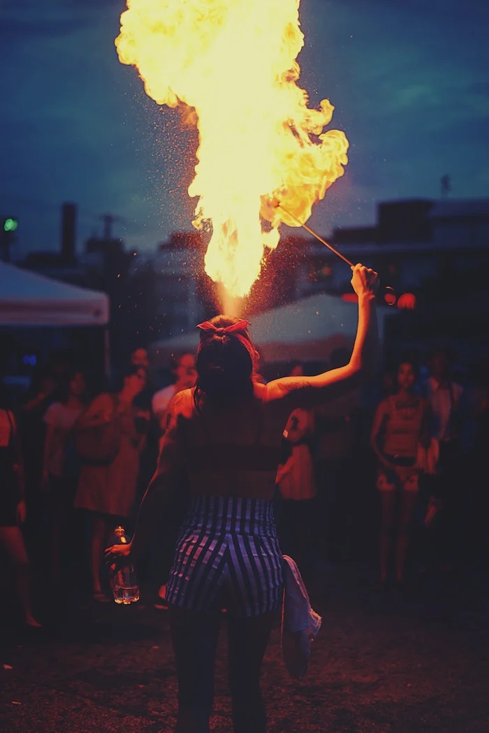 Circus fire breathing storytelling