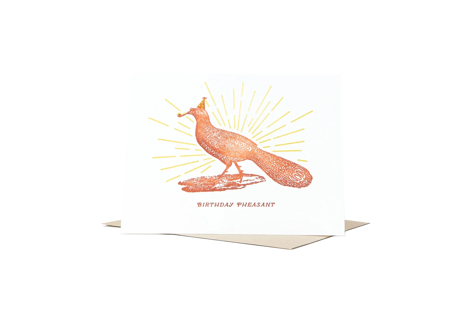 letterpress print card happy birthday pheasant funny card