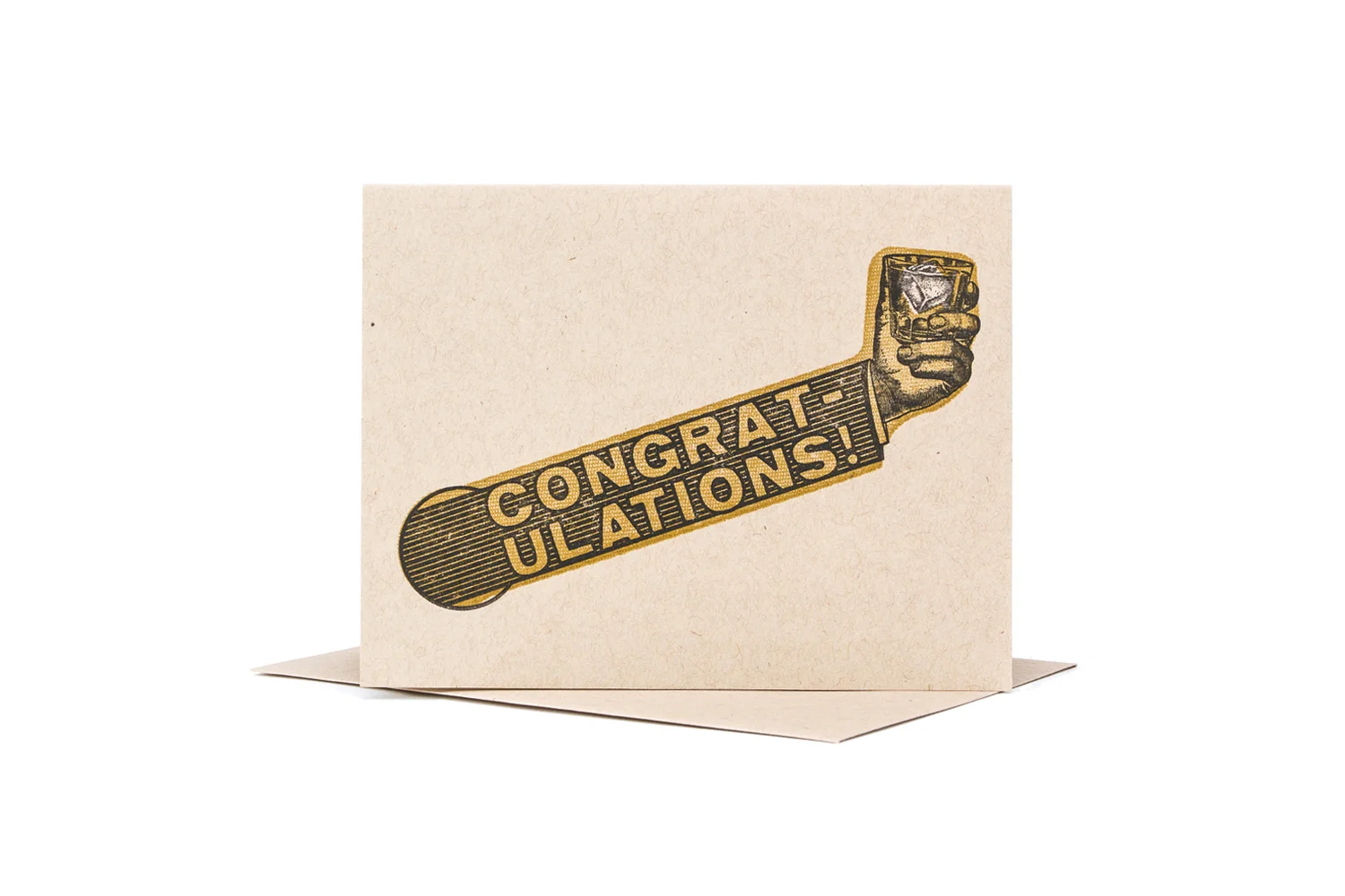 letterpress greeting card toasting cheers congratulations card for graduation wedding new baby new home
