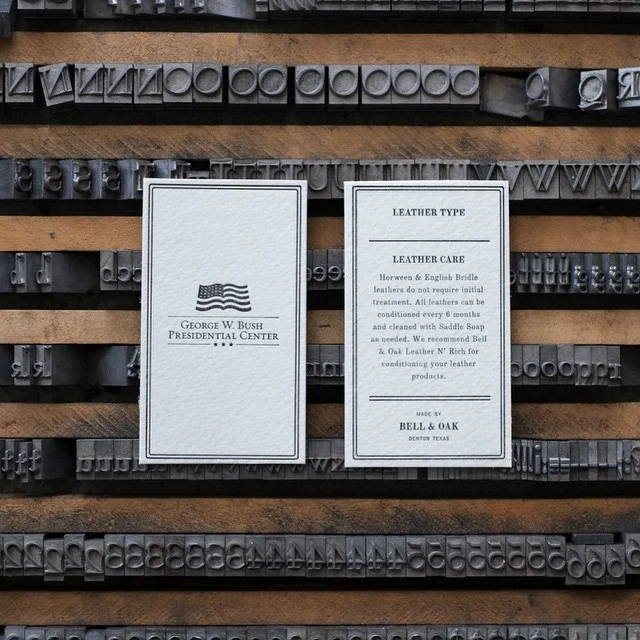 Bell & Oak leather care cards