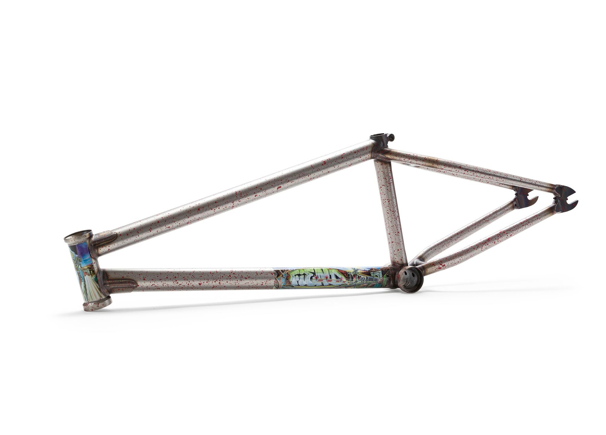 Fiend Morrow V3 Brakeless Frame Flat Clear/Red Splatter