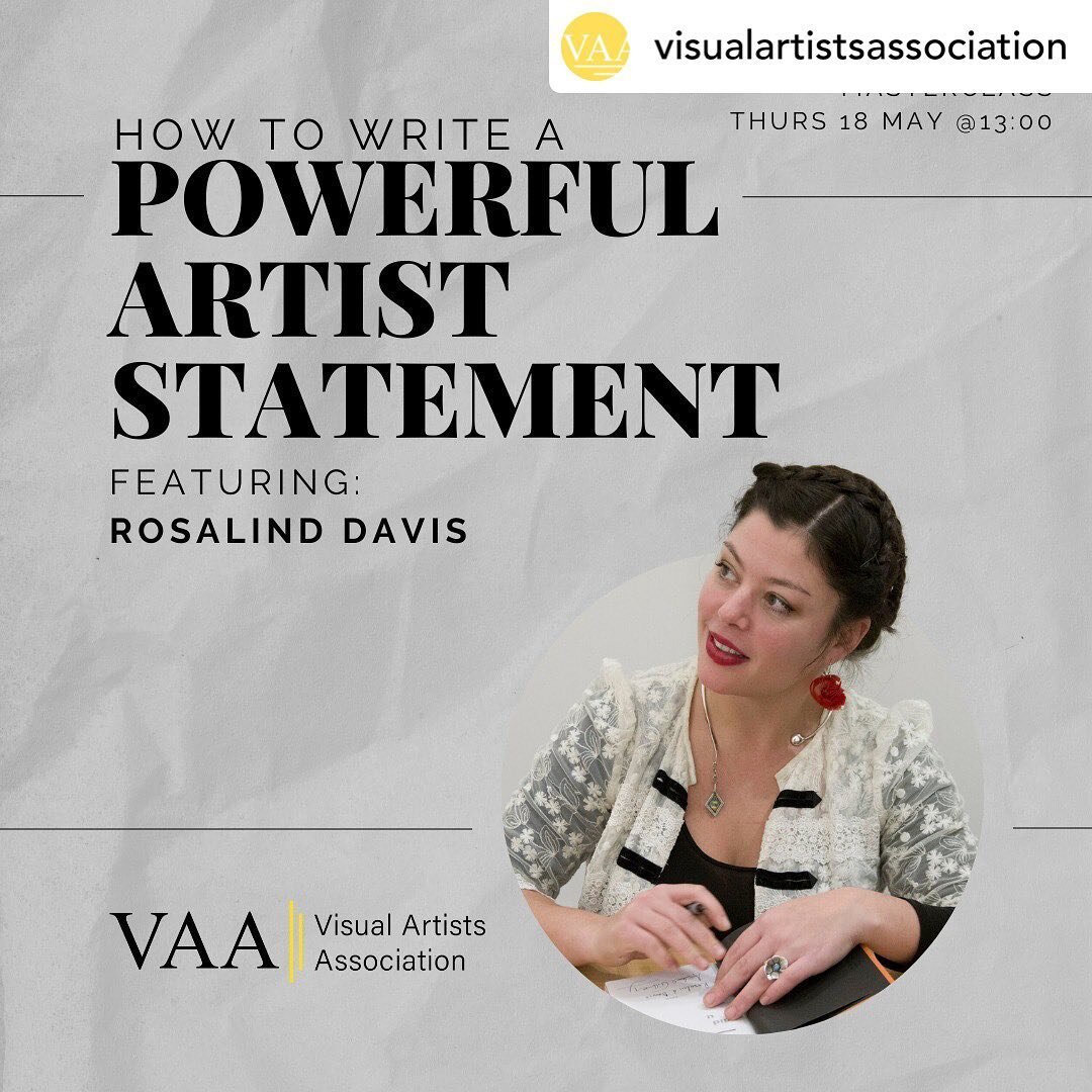 Delighted to be working with @visualartistsassociation on this topic about artists statements which understandably artists find tricky. 
I have worked with 100s of artists on their statements which in turn helps them feels more confident, find more c