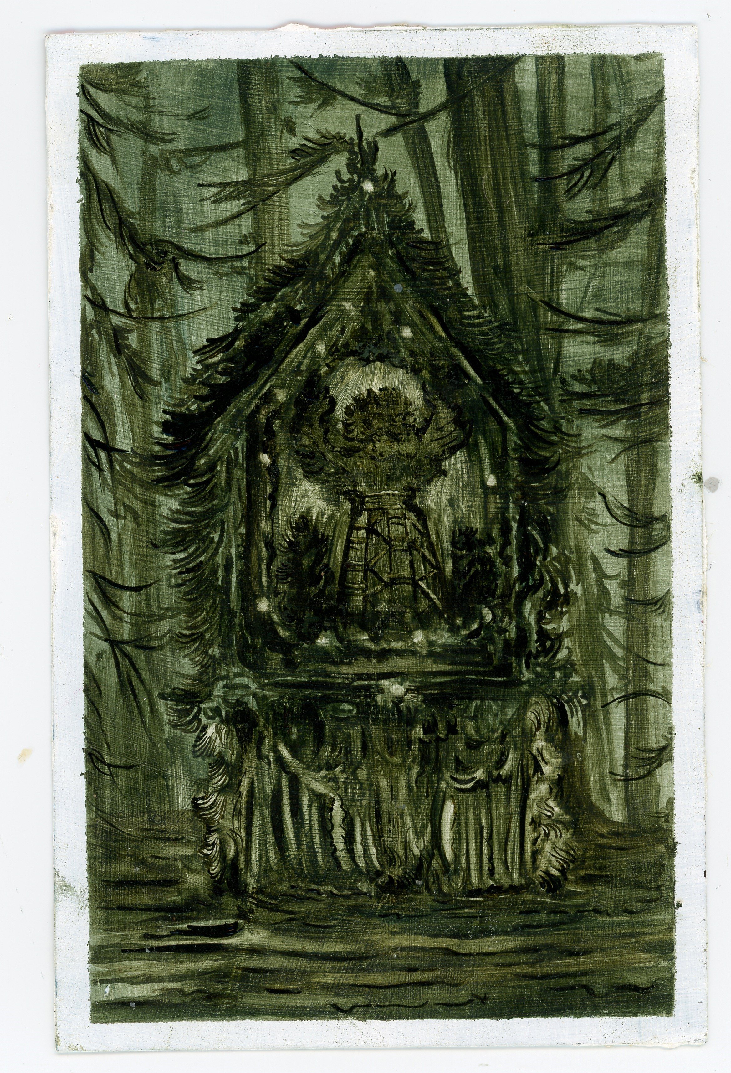 Joanna Whittle_ Forest Shrine, Leaf Spartan (Protection)_ Oil on Postcard_ 14 x 9cm_2021.jpg