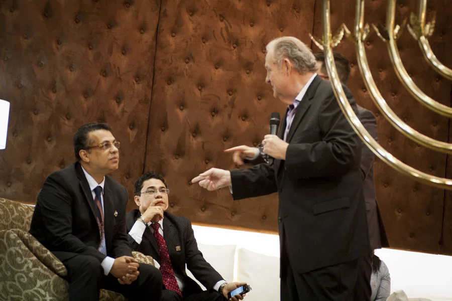 Giving an exhortation to a spiritual Apostle Rene Terra Nova in Brazil