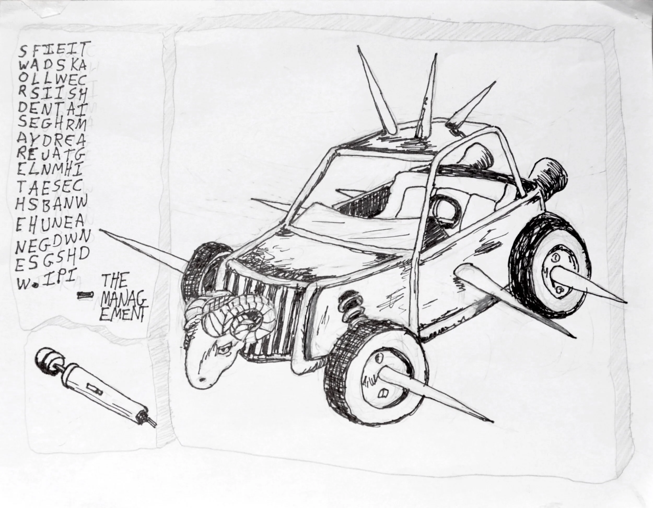  Page 7: Swords are the new false eyelashes. Idling dune buggies with rams and spikes are the new Hitachi Magic Wand. 