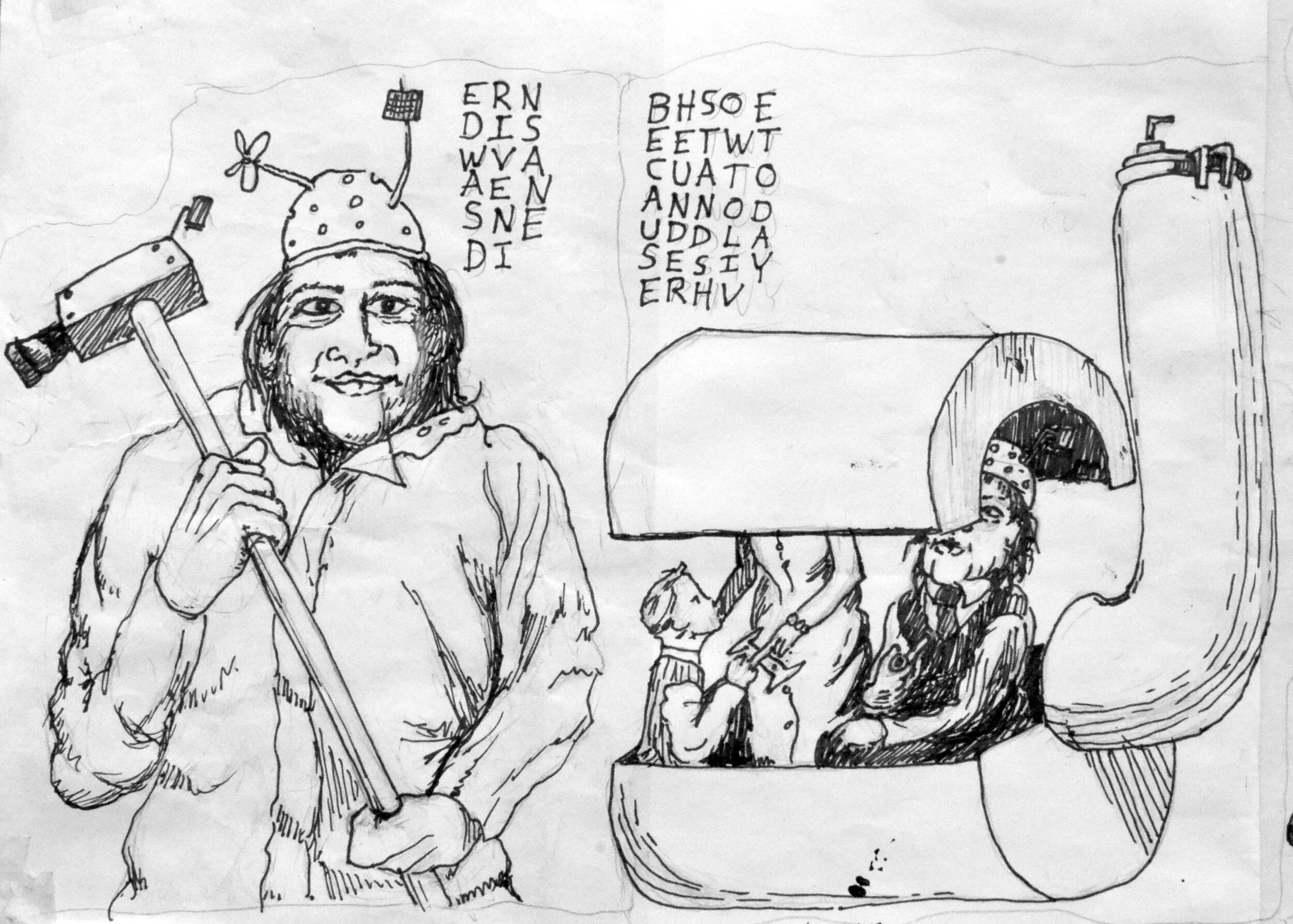   Ed's Finishing   Page 9: Ed was driven insane.  Page 10: Because he knows how to live today. 