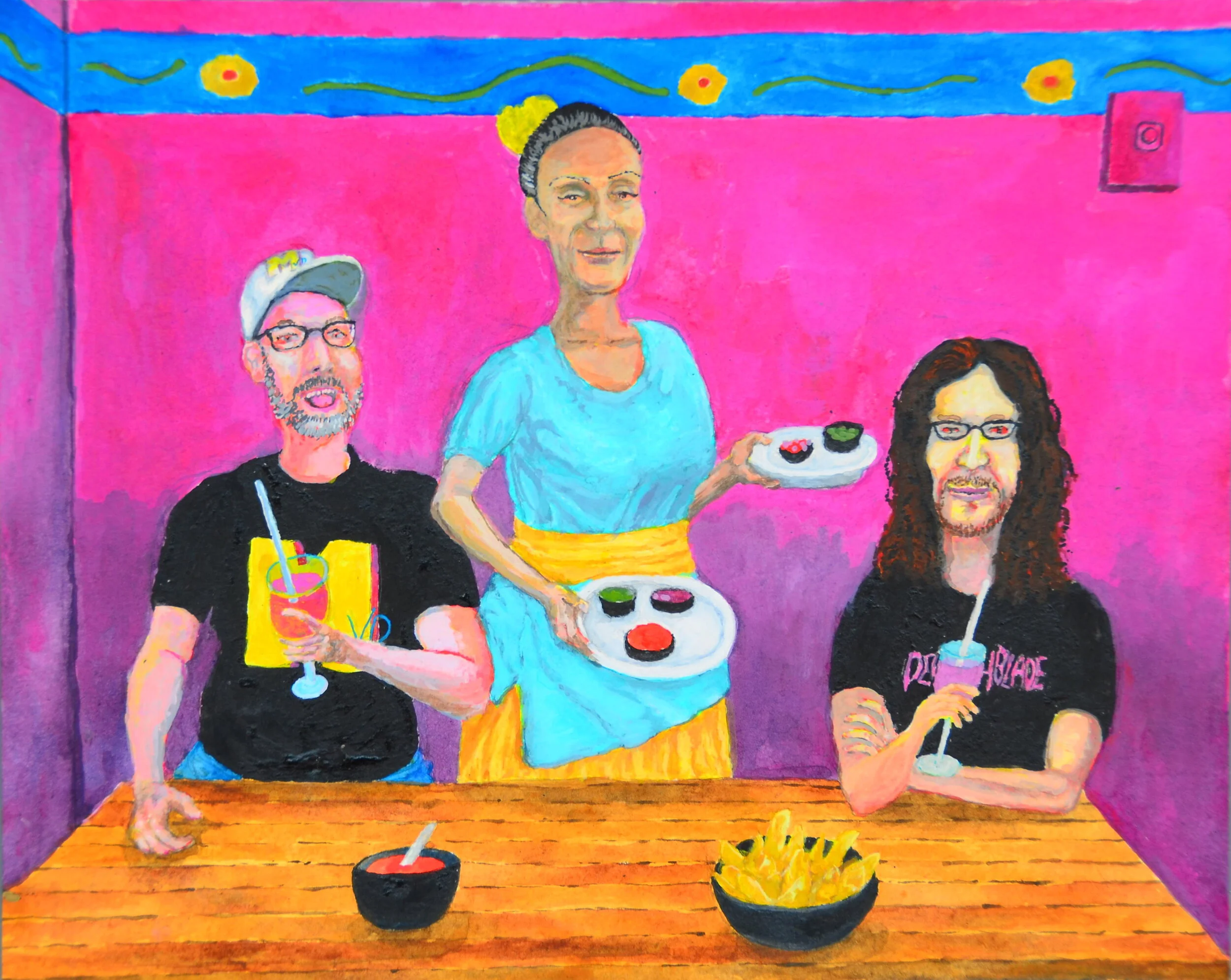 Pg. 4: Bret asked what happened to me last night. I don’t know. Do you? I host  MusicVideodrome  on Bret’s Twitch channel MuseumofHomeVideo. It was groovy-horny!! I was under a few cocktails, under a wig, under a cowboy hat—I lathered myself in a ga