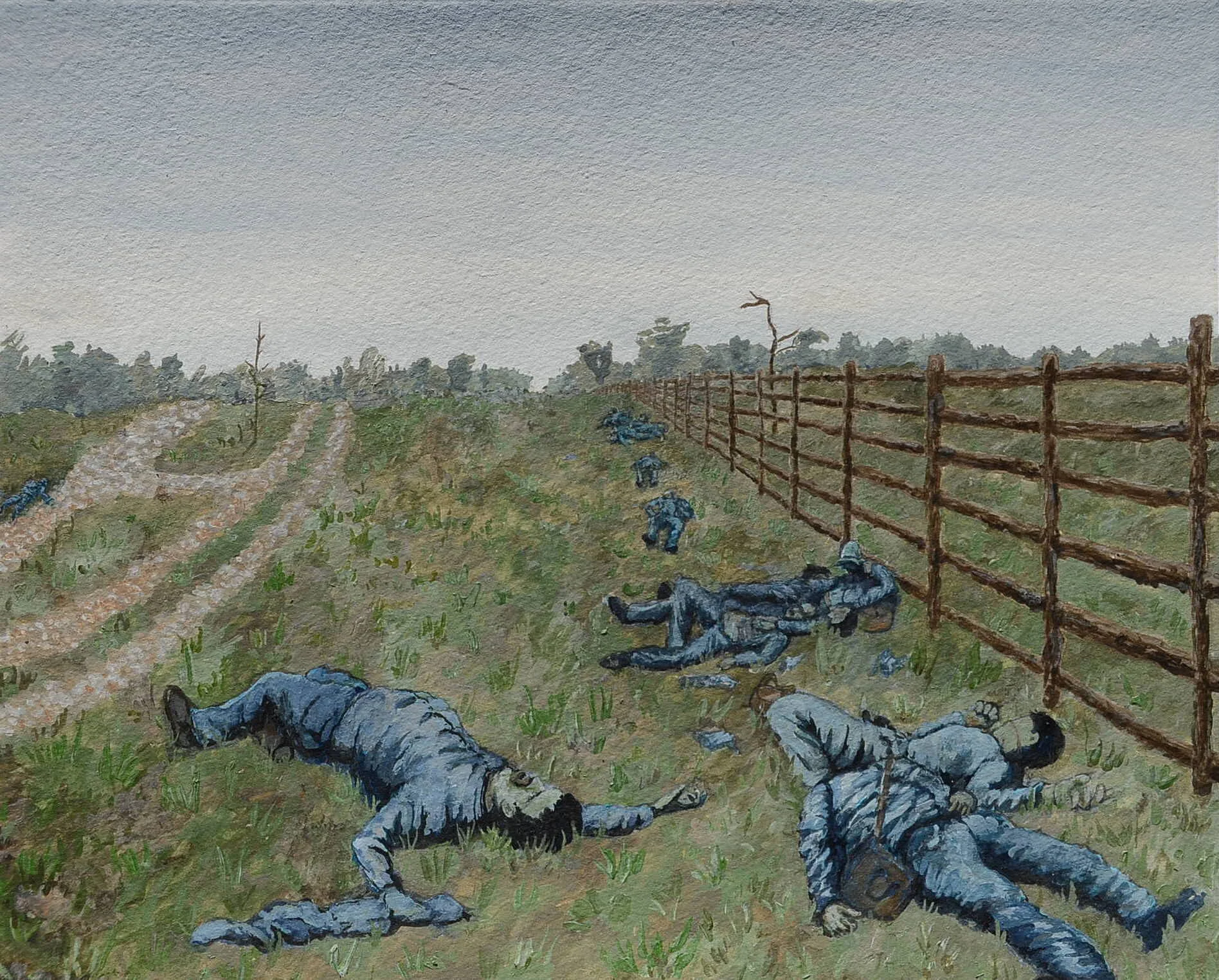 Pg. 3: I don’t blame my wife for leaving. I was impossible. Not company for the decent. She knew I loved Caleb more than her, even though I never spoke his name. He was there. Then he wasn’t. After Antietam, standing there. Soaked. A field of bodies