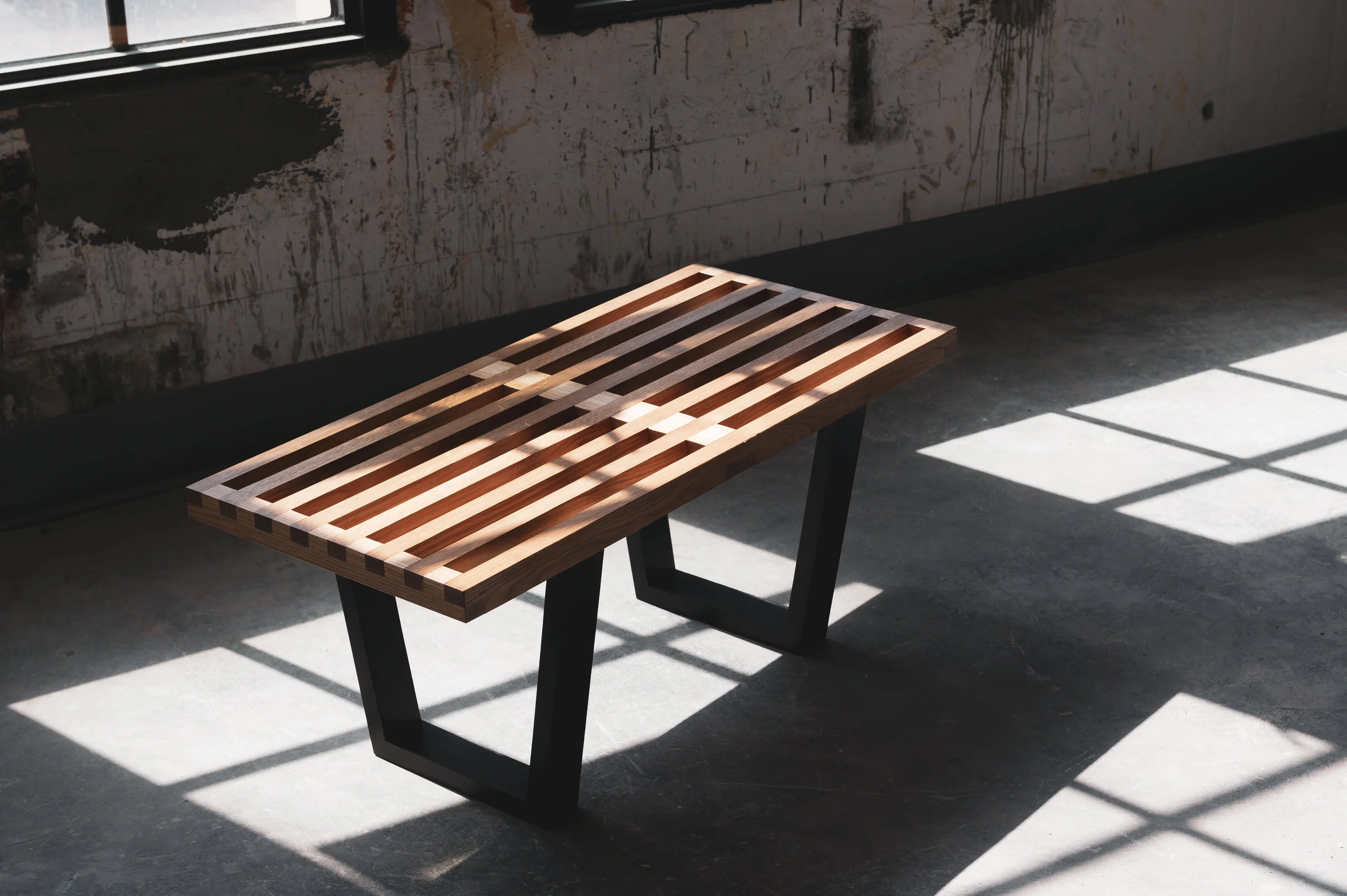 White Oak Slat Bench