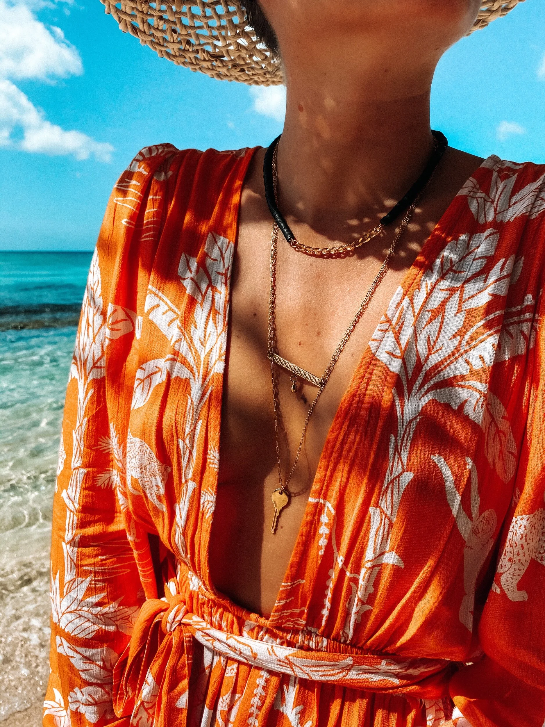 Collier Long Island en Gold Filled porté