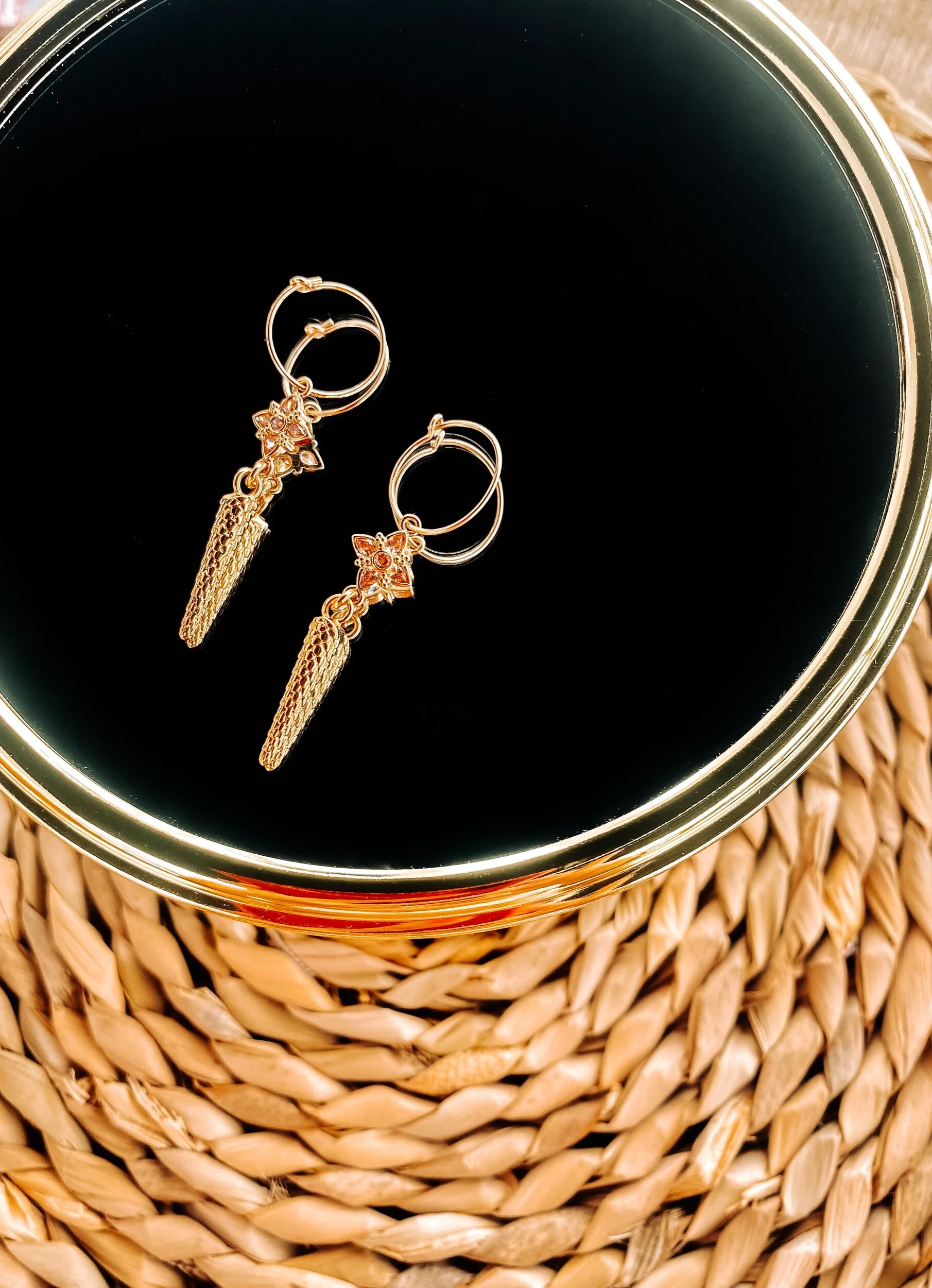 Boucles d'oreilles Chances Peak plaqué or et zircons