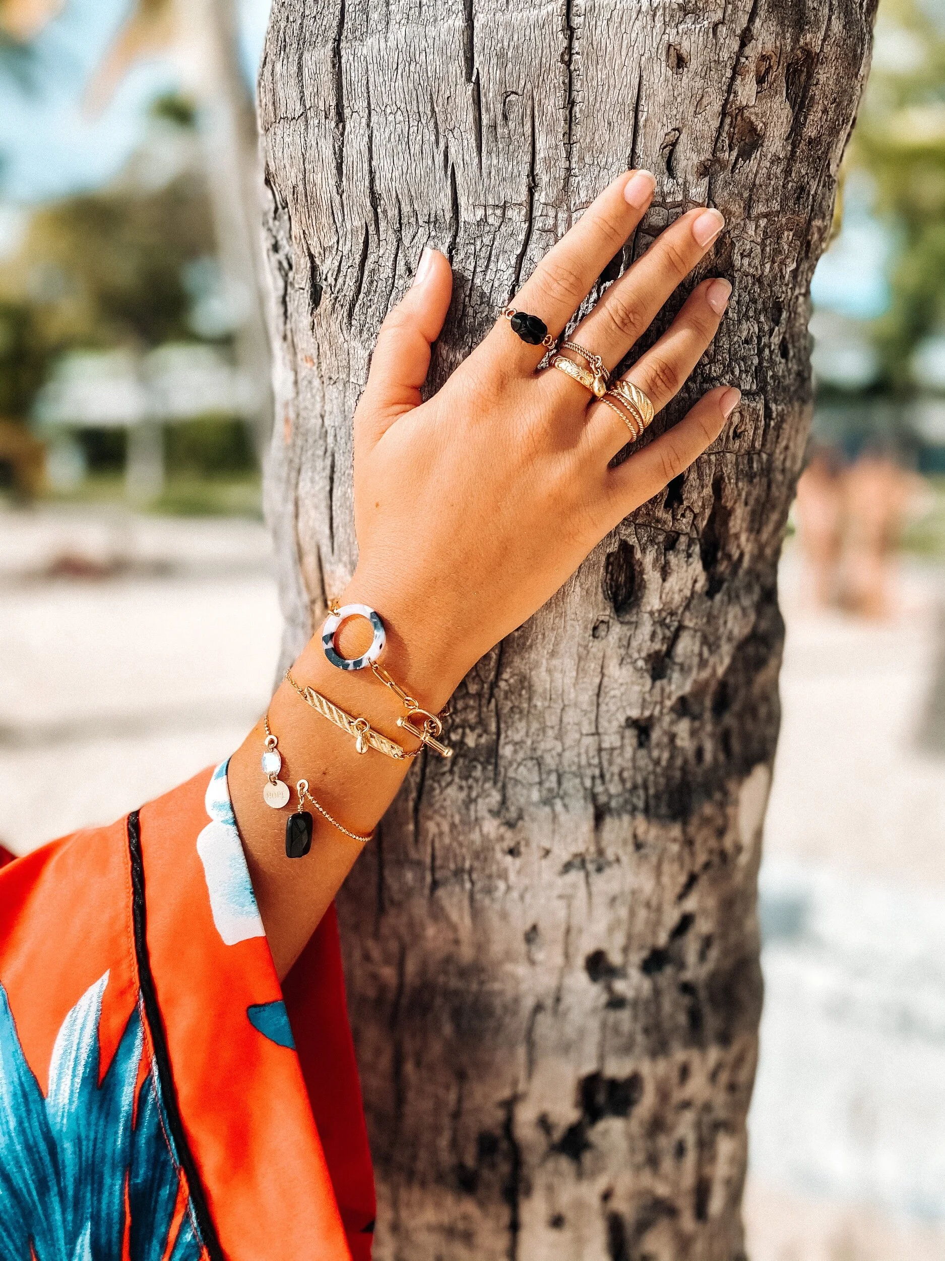 Bague Dominica gold filled portée