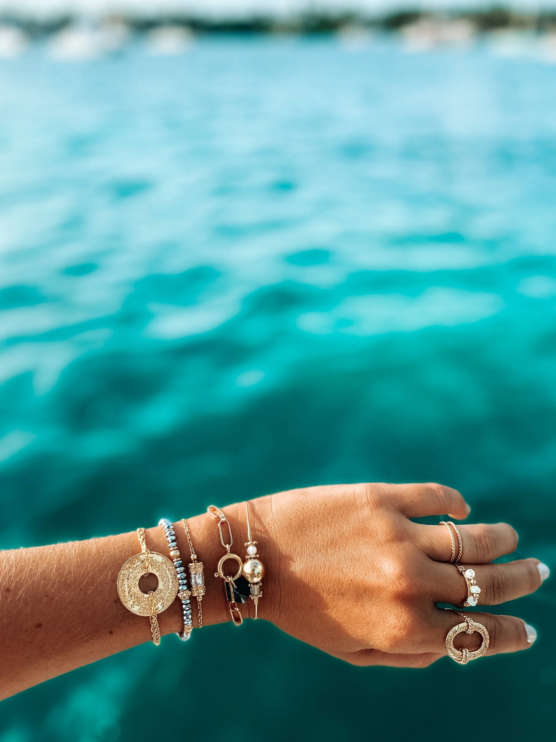 Bracelet Hercules Bay plaqué or et cristal swarovski accumulation bijoux