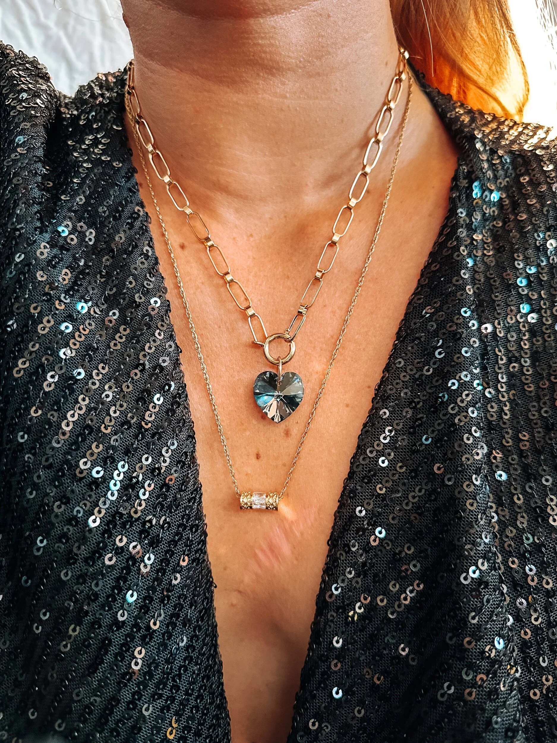 Collier Hercules Bay plaqué or et cristal swarovski