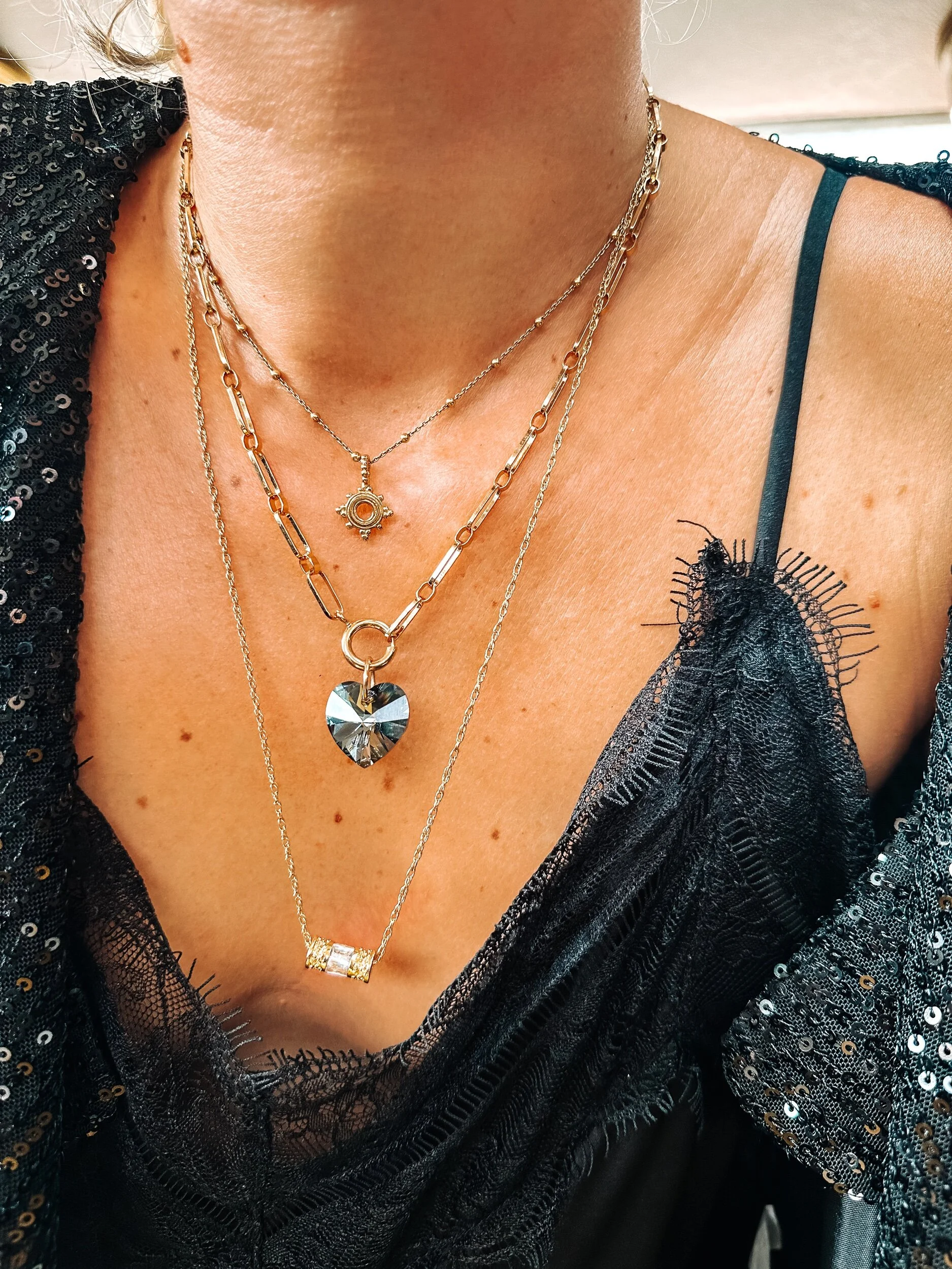 Collier Kool Bay plaqué or et cristal swarovski