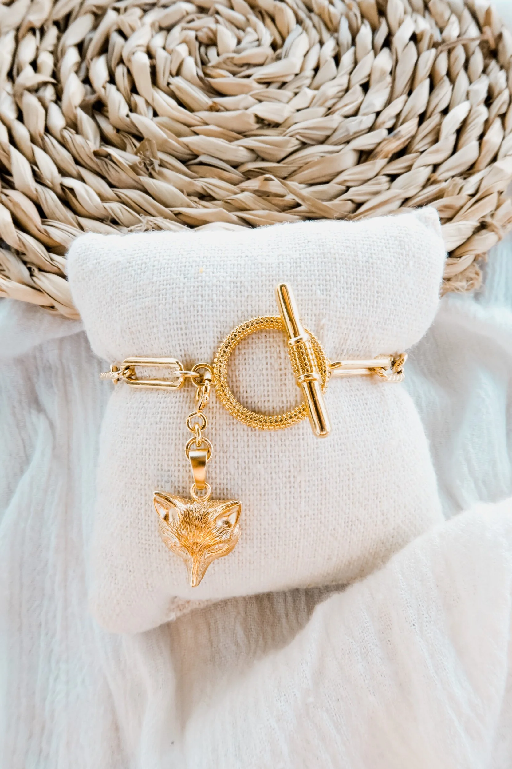 Bracelet West End Plaqué Or Pendentif Loup