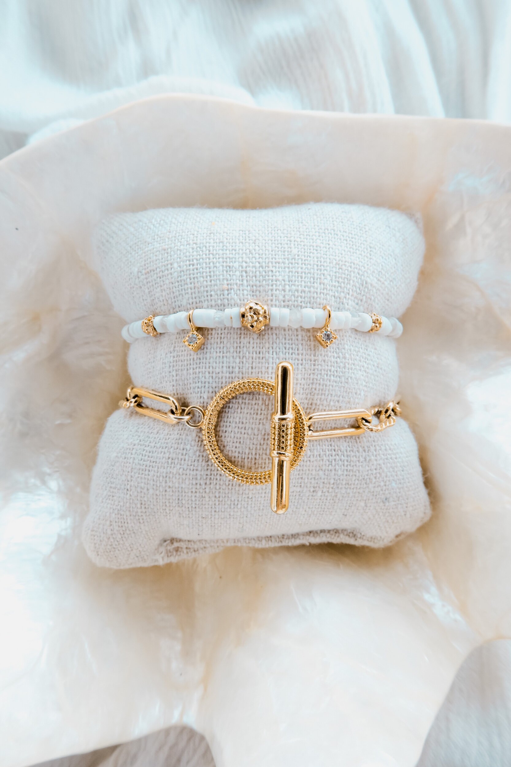 Bracelet Culebrita Plaqué or et Coquillages et Bracelet West End