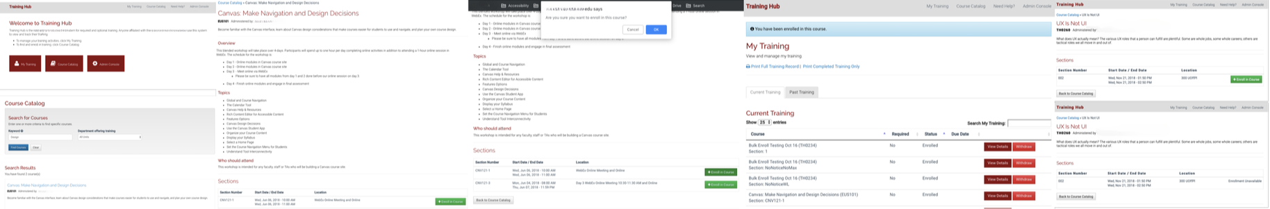 Self enrollment user flow for training hub