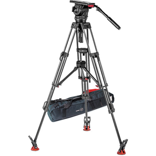 Sachtler Video 18P Fluid Head &amp; ENG 2 CF Tripod System with Mid-Level Spreader