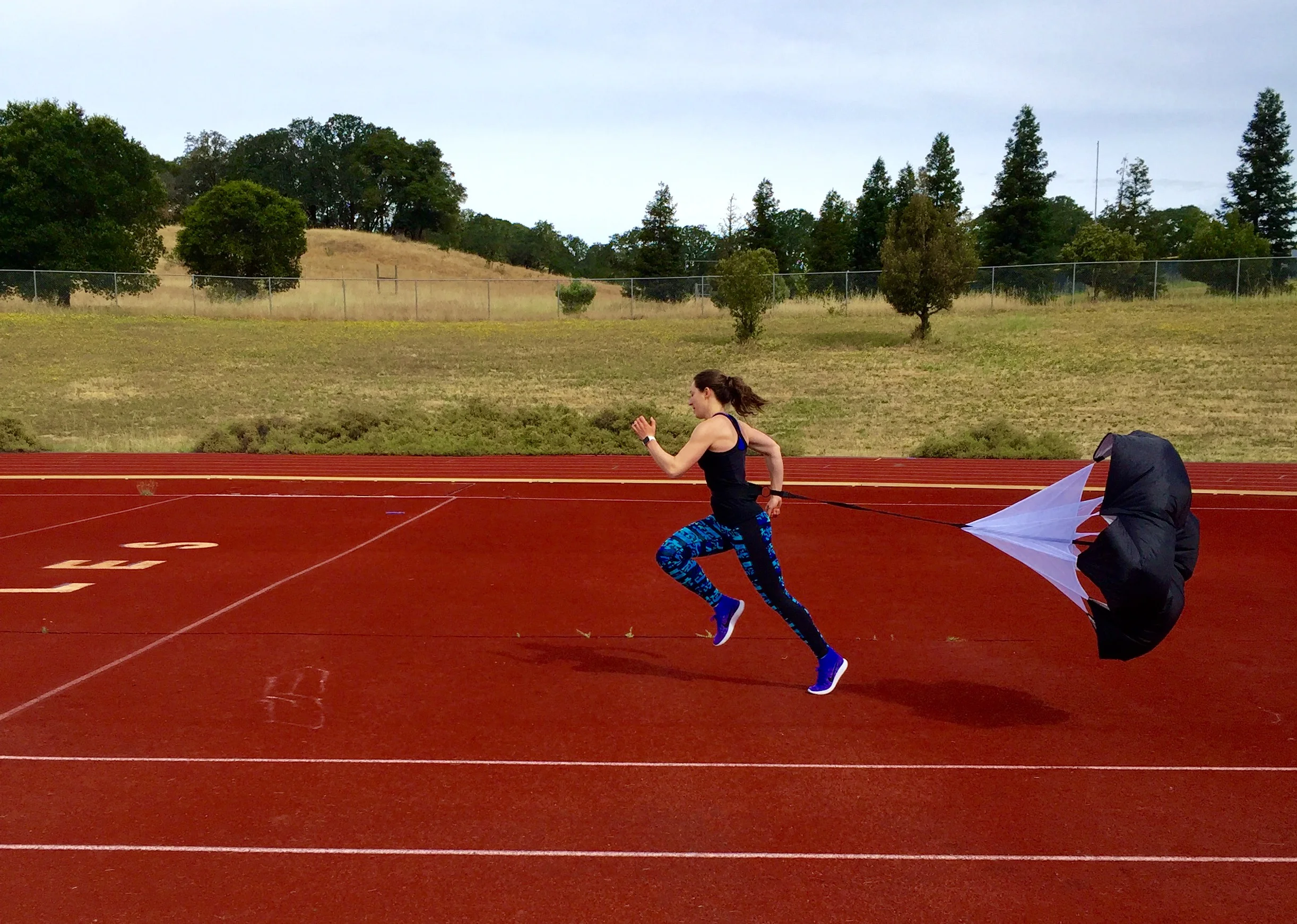 Sprint Track Workout with a Parachute