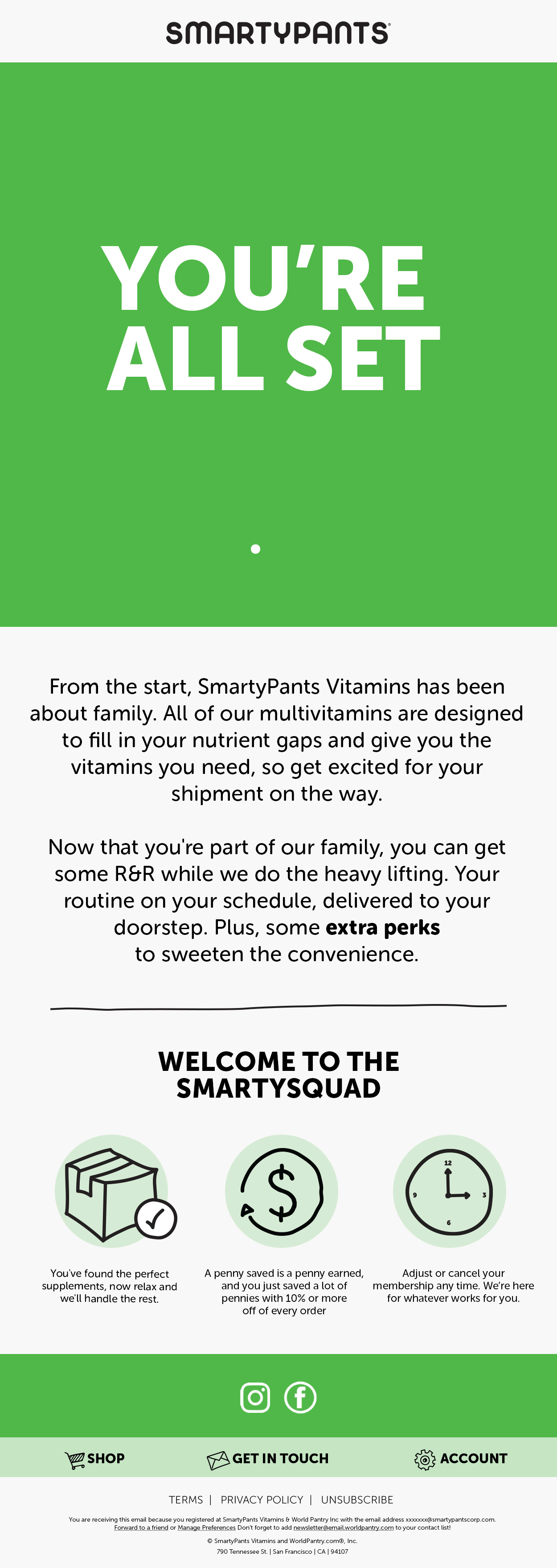 Subscribe & Save Email for SmartyPants Vitamins