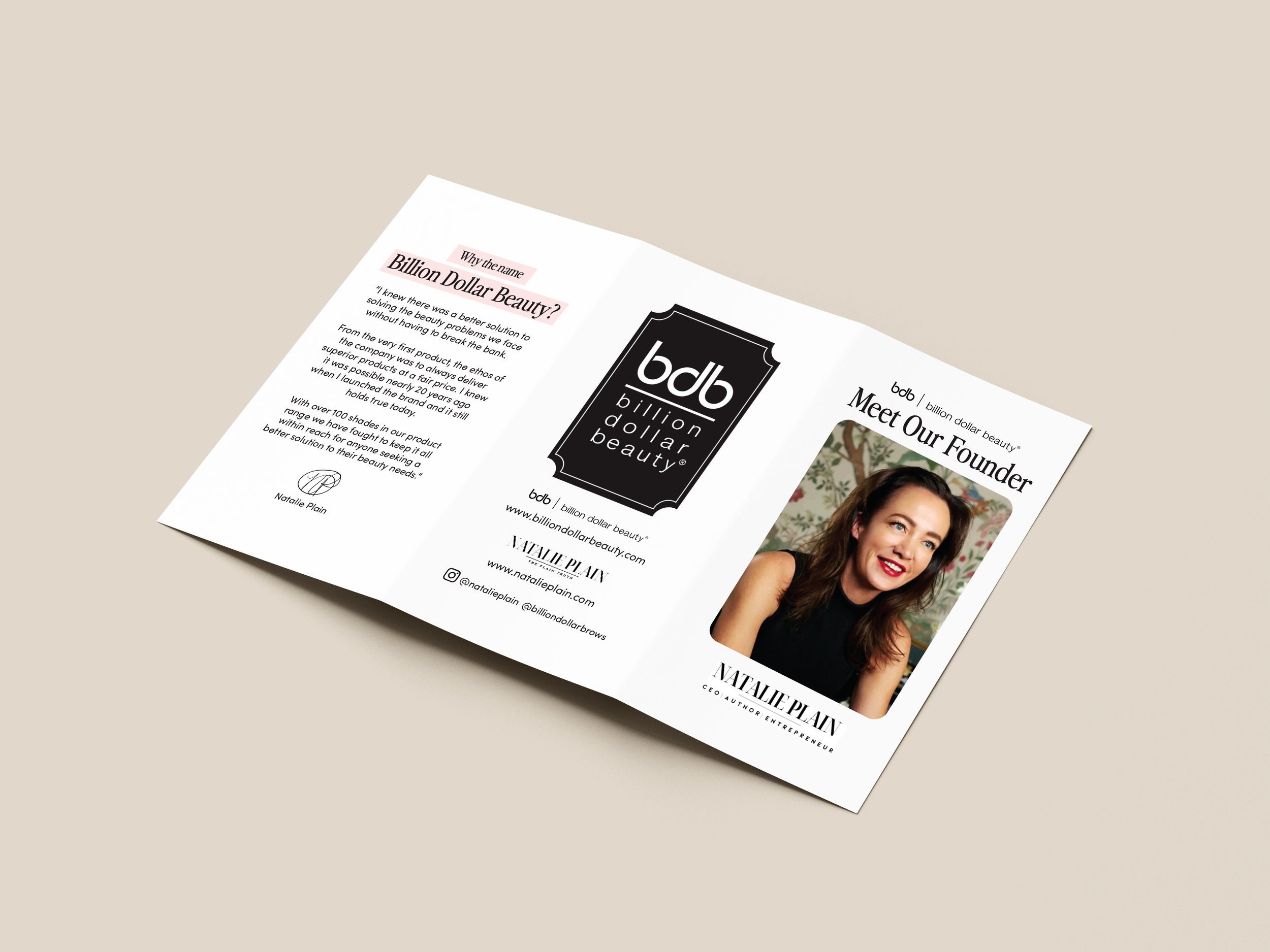 Meet Our Founder Brochure for CosmoProf Convention