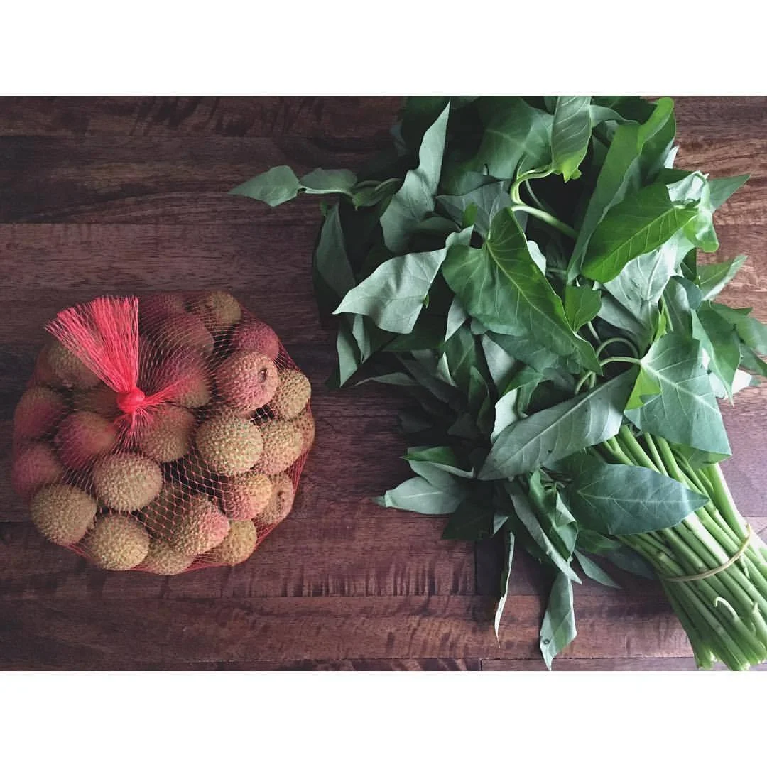 LYCHEE + WATER SPINACH (ON CHOY) / Two cooling, Yin foods to help you beat that summer heat. Lychees make for a super refreshing end to a meal - simply peel and eat around the seed. On Choy is a very versatile green found at your Asian supermarket- sauté or stir fry with garlic and you’re good to go. ☀️🎏.
.
.
.
#chinesemedicine #foodtherapy #fiveelements #5elements #eattherainbow #onthetable #lychee #eatyourgreens #asianfood #tcmnutrition #whatsfordinner #medicinekitchen #healingfoods #yinyang #beattheheat