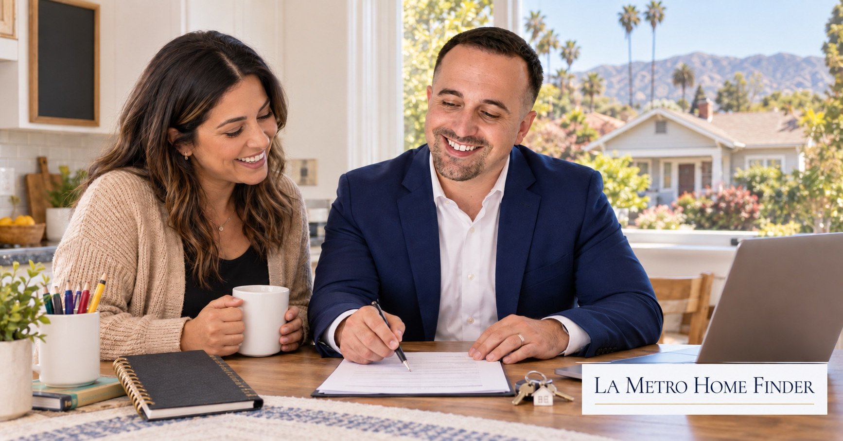 Justin Borges reviewing California teacher home loan options with a homebuyer