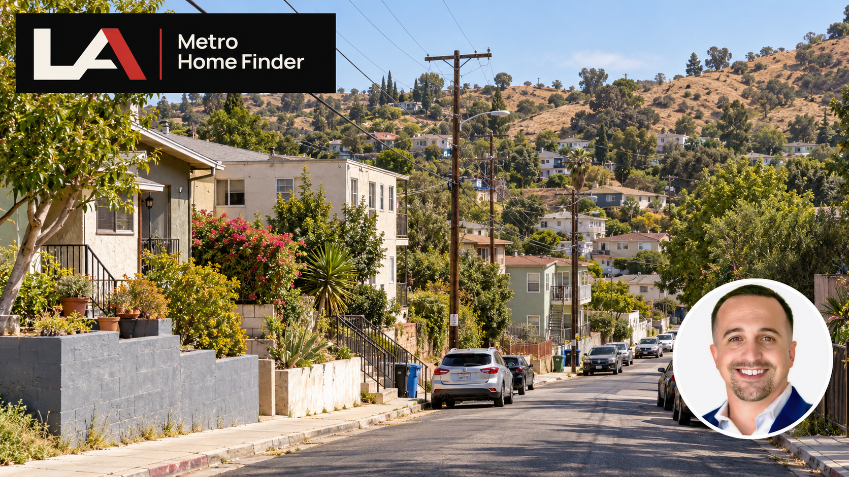Representative hillside residential street in El Sereno, Los Angeles