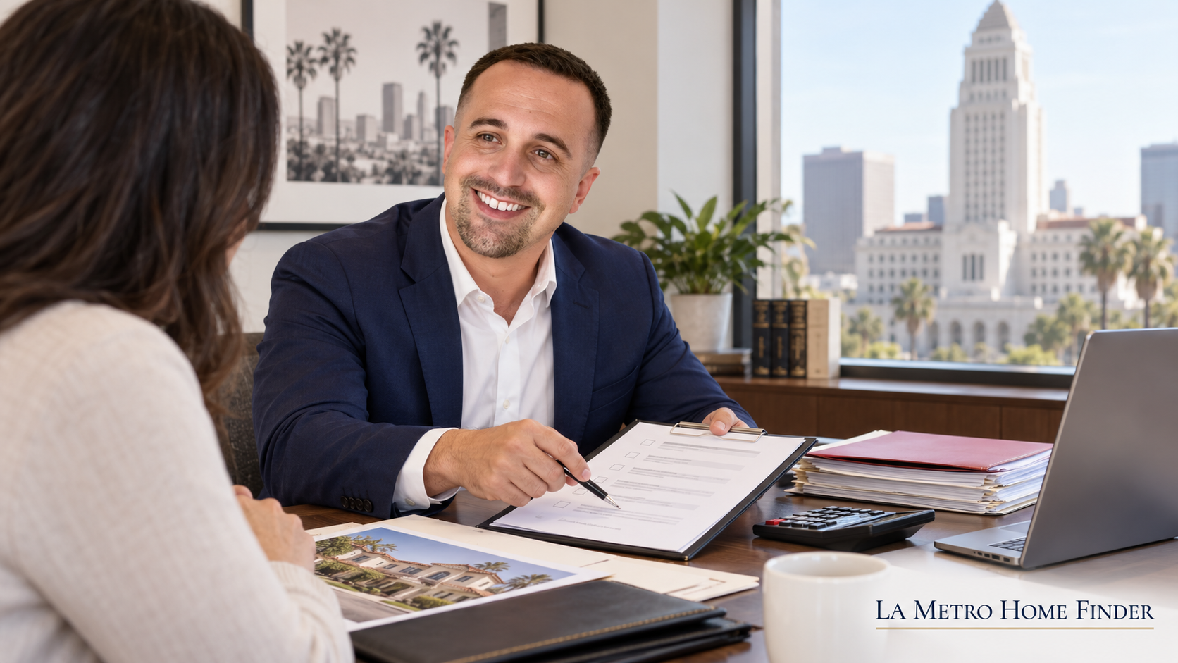 Justin Borges helping a Los Angeles buyer prepare a California probate overbid