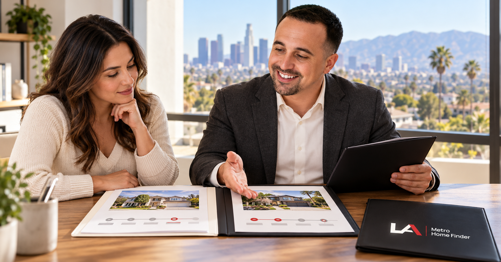 Justin Borges comparing two Los Angeles home-sale paths with an illustrative federal employee