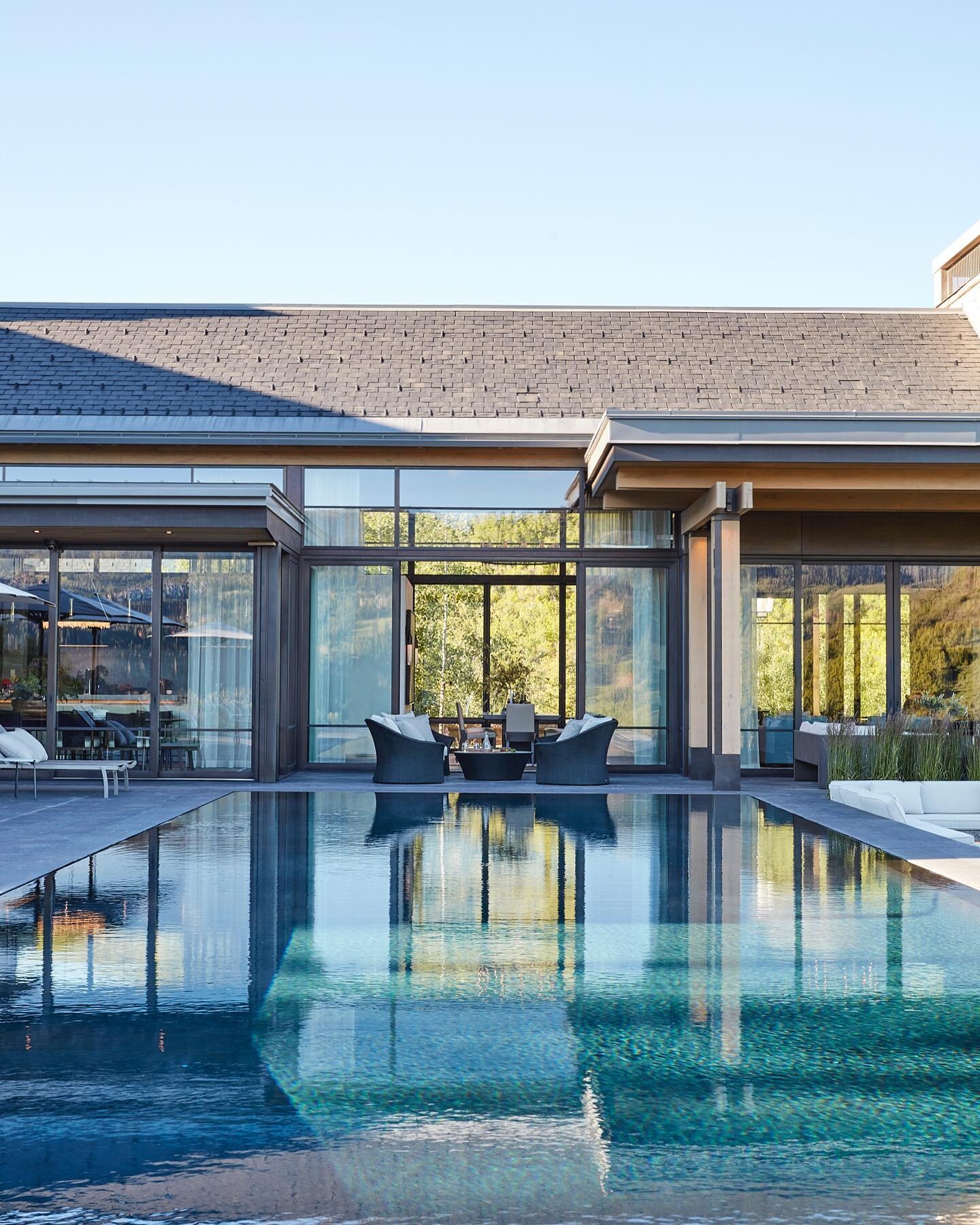 Every aspect of this home was designed to connect with nature.
&ldquo;Moveable glass walls encourage indoor-outdoor living, and spaces are arranged to provide direct access to the sloping site&rdquo; says @keithhowieaspen, lead architect and project 