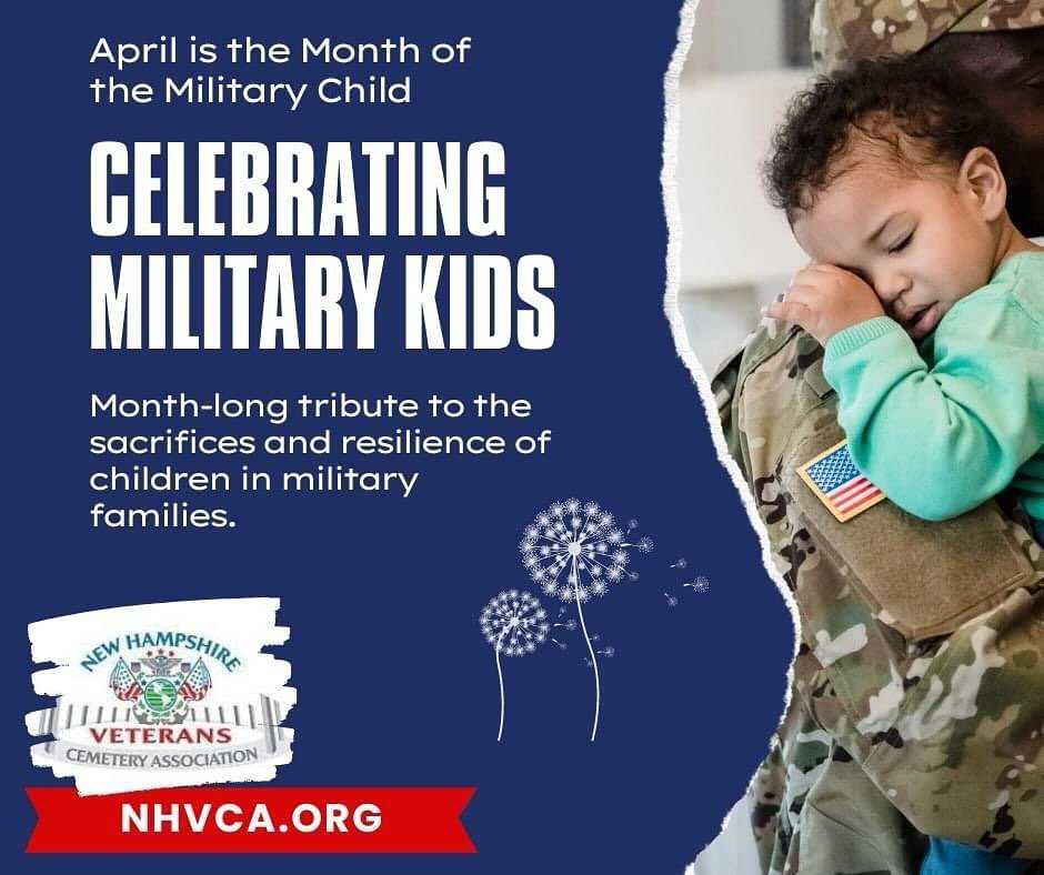 April is the Month of the Military Child (MOMC). The dandelion is the symbol to represent military children, who display courage and adaptability. Let&rsquo;s celebrate and support these brave children during #MOMC. #militarychild #nhveterans