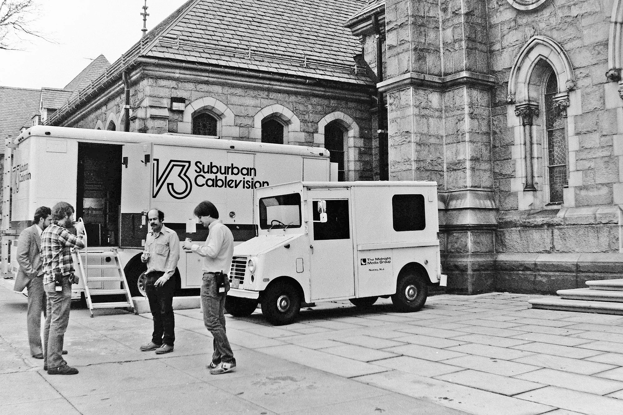 Midnight Media’s first “production vehicle”, the 1955 converted mail truck with a left-side steering wheel and no left door.