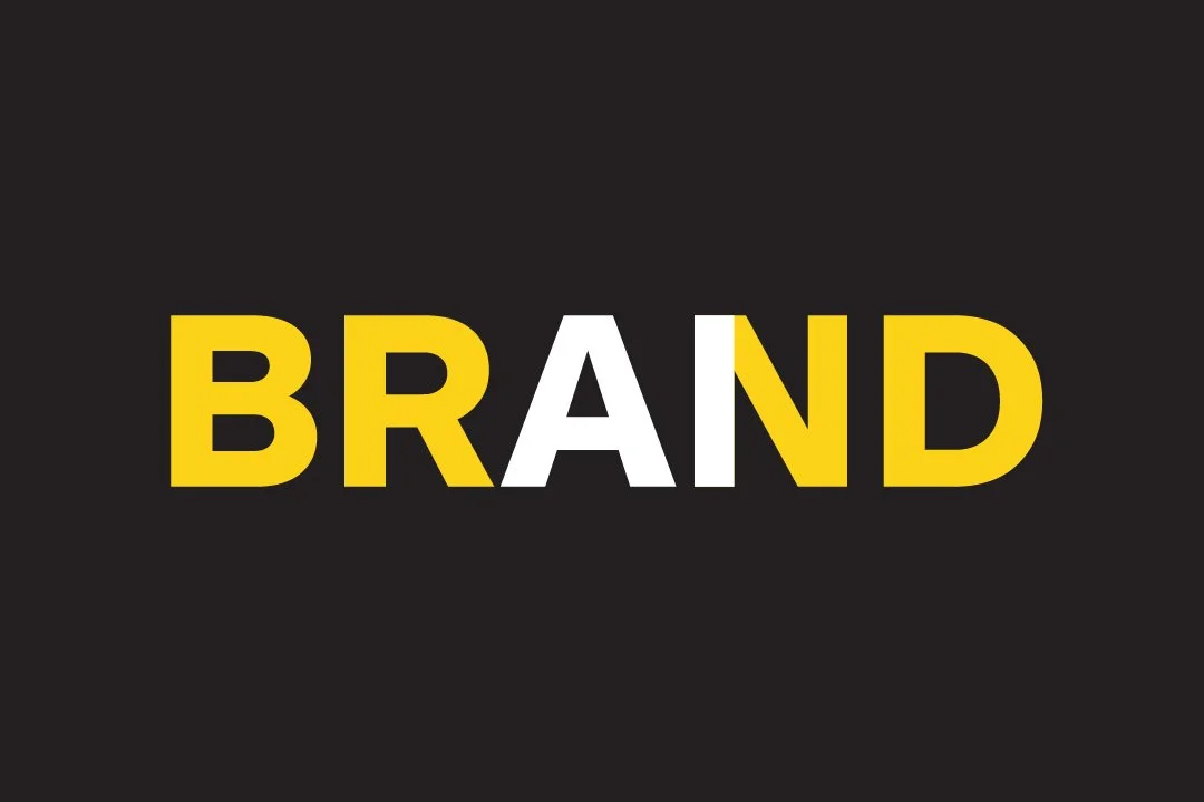 BRANDING in yellow on black