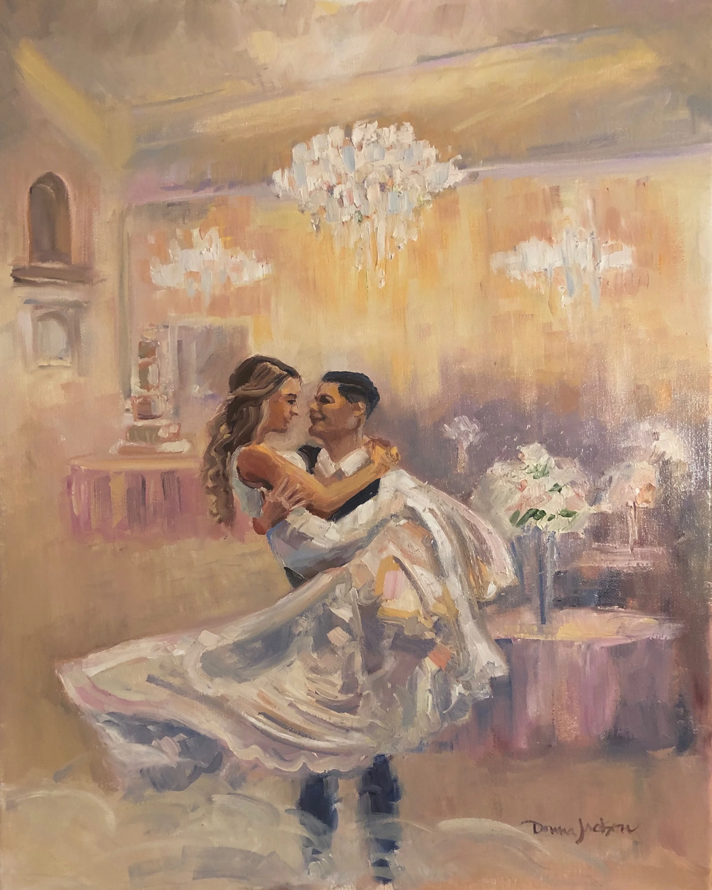 Live Wedding Painting “This painting became one of the most treasured keepsakes from our wedding day. It’s a gorgeous way to relive the bliss we experienced; a masterpiece created of our special moment while in our moment.” Aaron and Mariah Sparkman