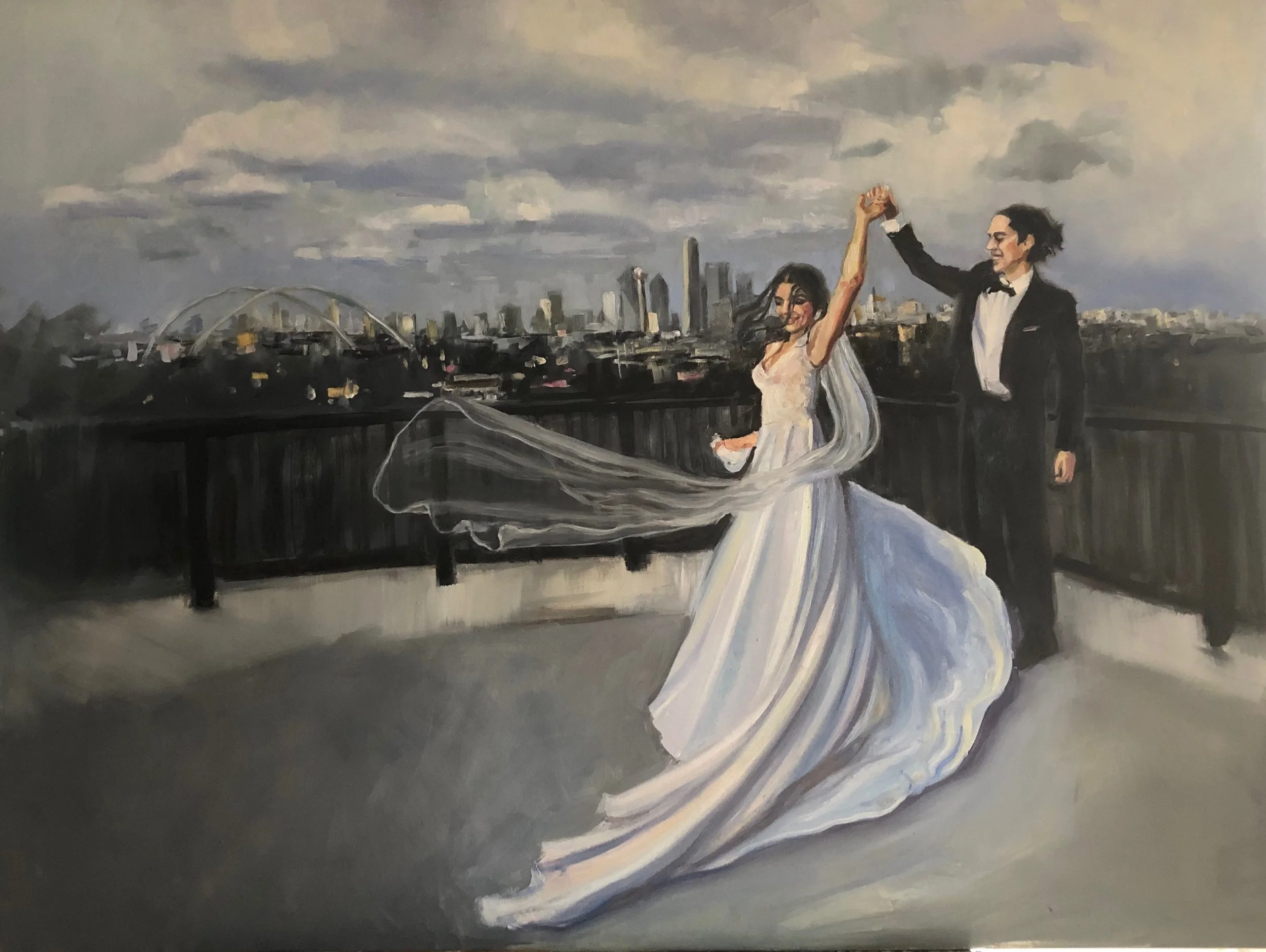 “Donna took a series of photos and combined them and made this magical painting for us. It was more than anything we imagined and we are obsessed! She painted our vision perfectly and beautifully” Tori