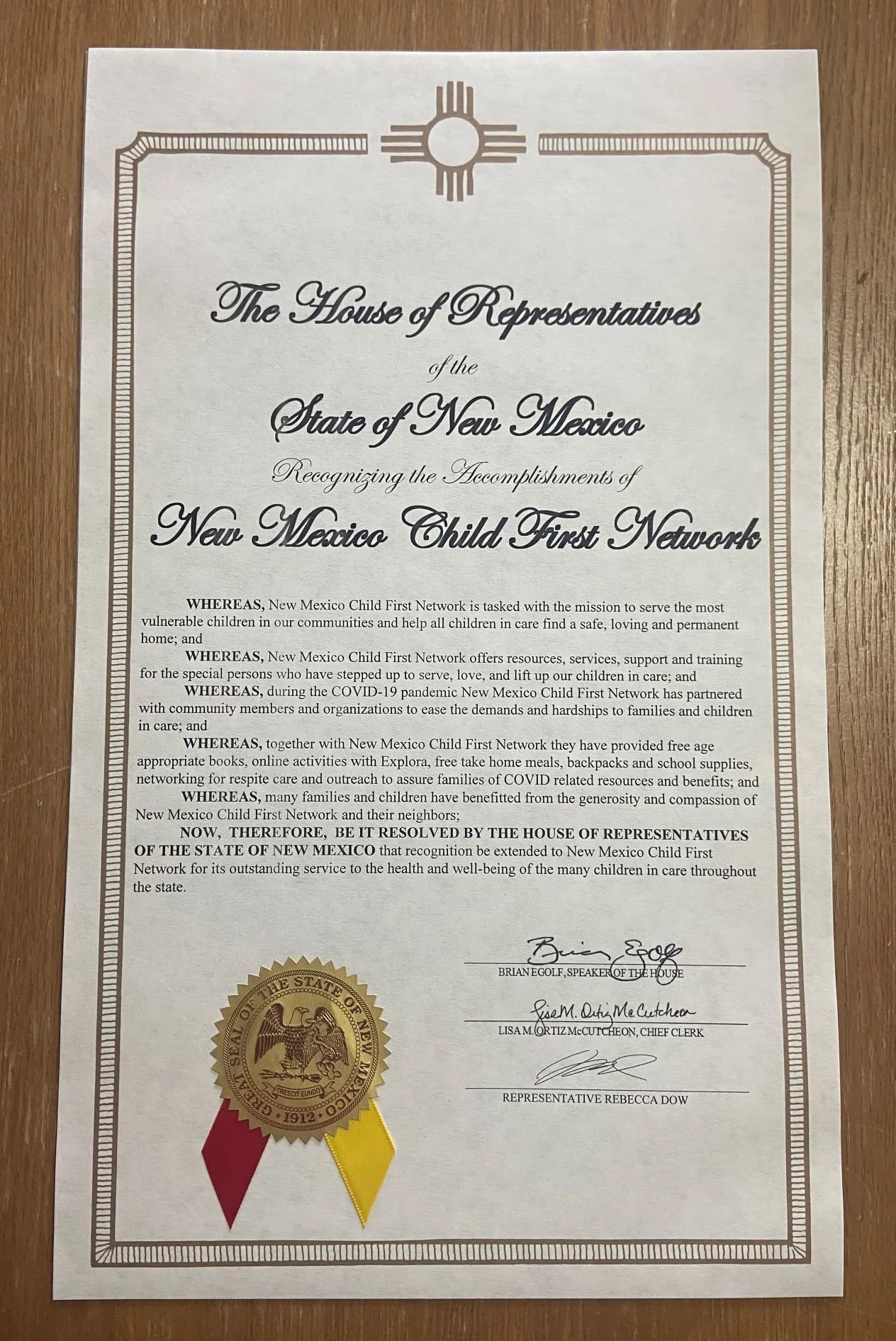 New Mexico Legislature Recognizes New Mexico Child First Network