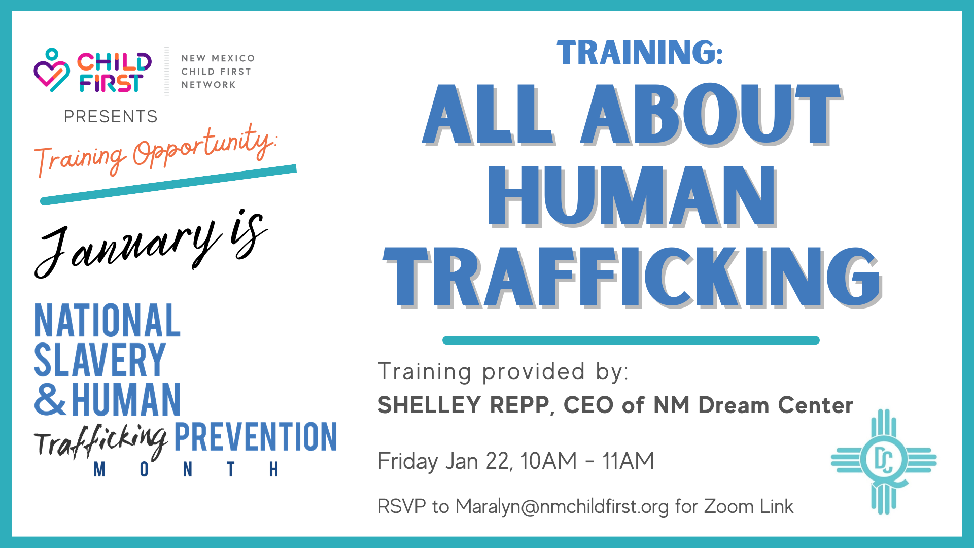 TRAINING:  All about Human Trafficking