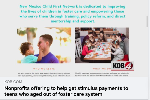 IN THE NEWS: Helping aged-out foster youth access stimulus funds