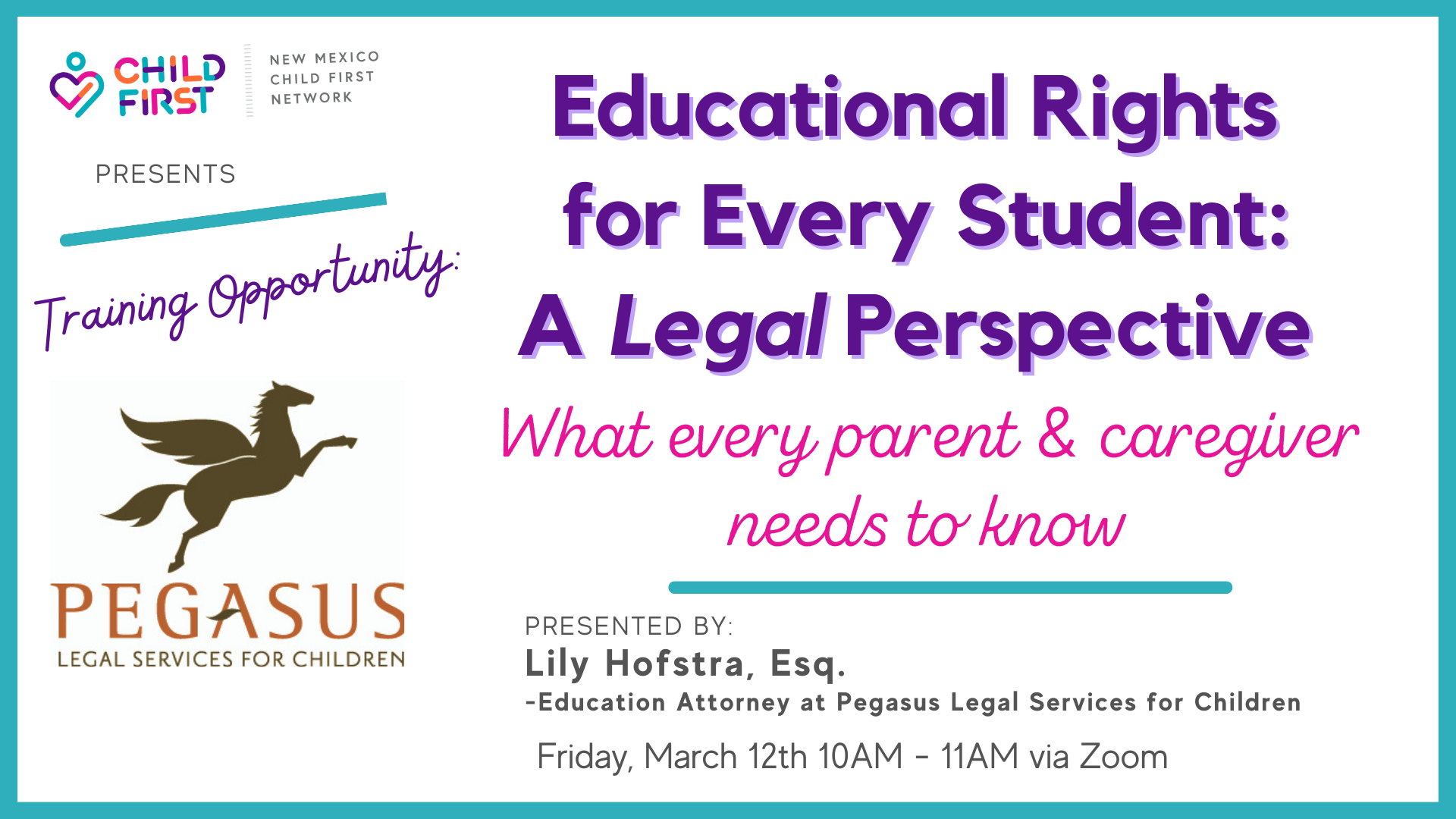 TRAINING: Educational Rights for Every Student: A Legal Perspective