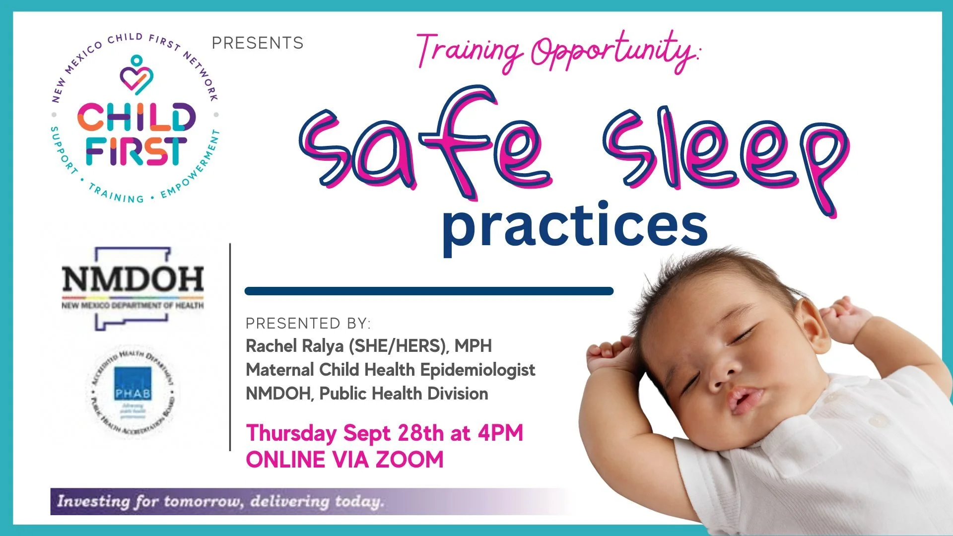 TRAINING: Safe Sleep Practices with NMDOH Maternal Child Health Epidemiologist