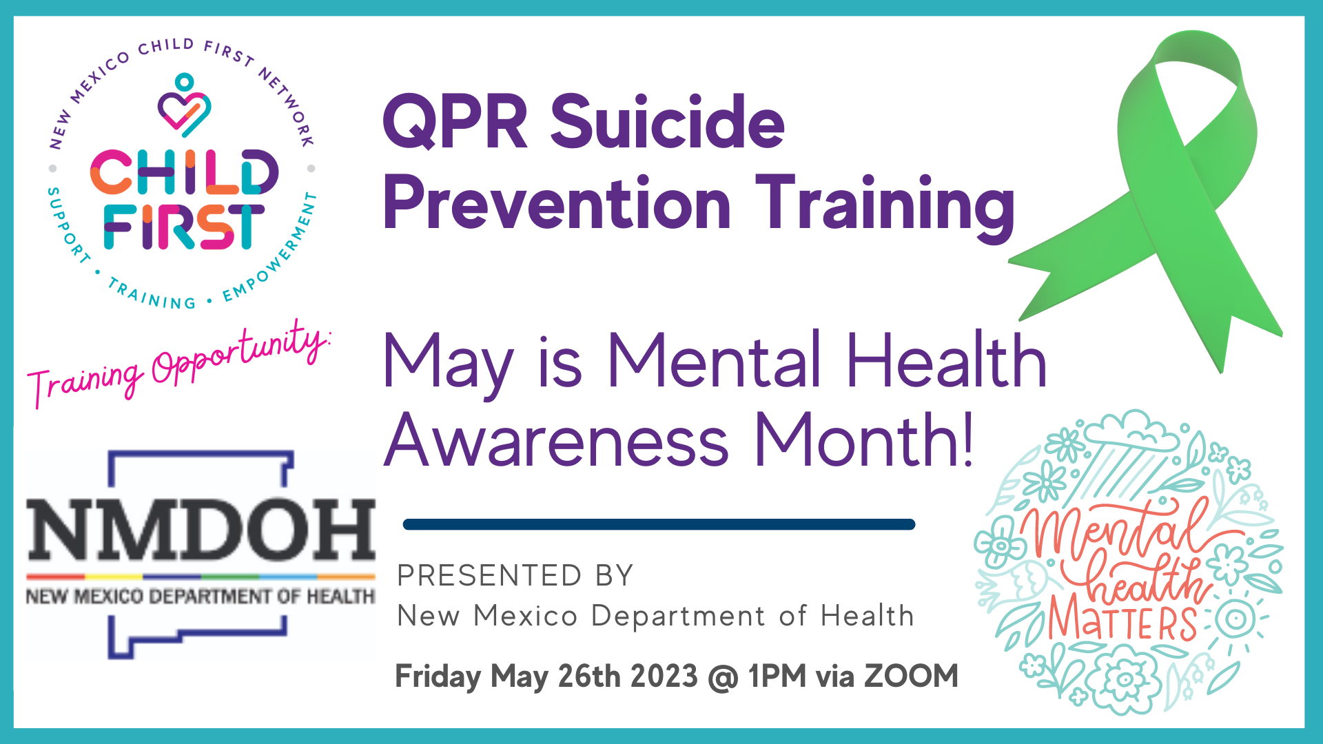 TRAINING: QPR Suicide Prevention Training