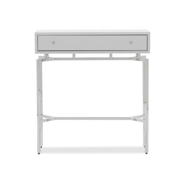 White Lacquer with Polished Stainless Steel hardware