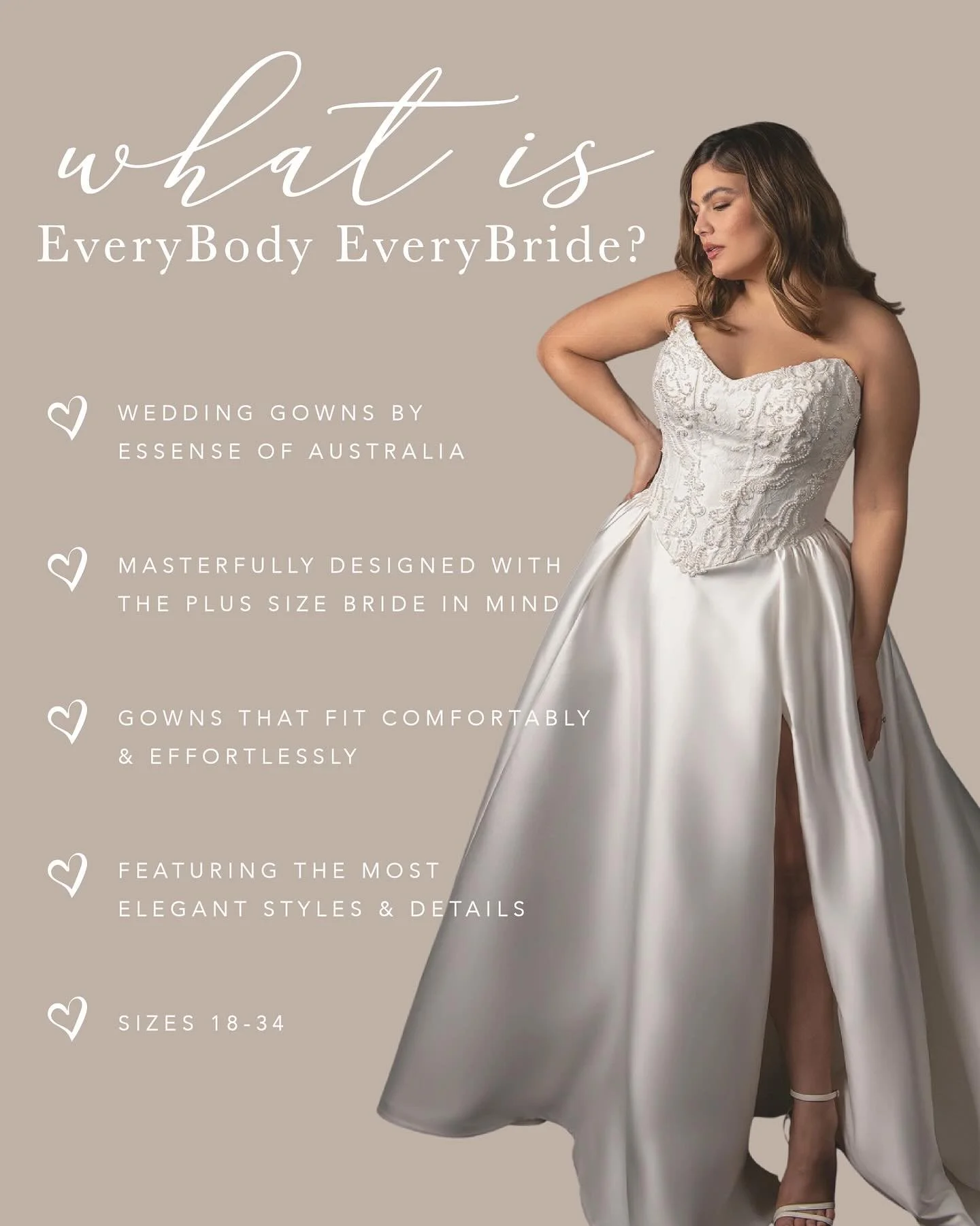 EveryBody EveryBride feature weekend is coming up!! 

THREE appointments left! Don&rsquo;t wait to schedule 🗓️ 

#plussizebride #plussizetrunkshow #essenseofaustralia #everybodyeverybride #weddingdressshopping #bridalboutique #saratogasprings #upsta