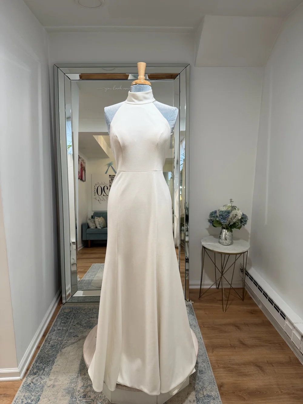 green halter wedding guest dress Olive Green Bow Back Halter Neck Dress